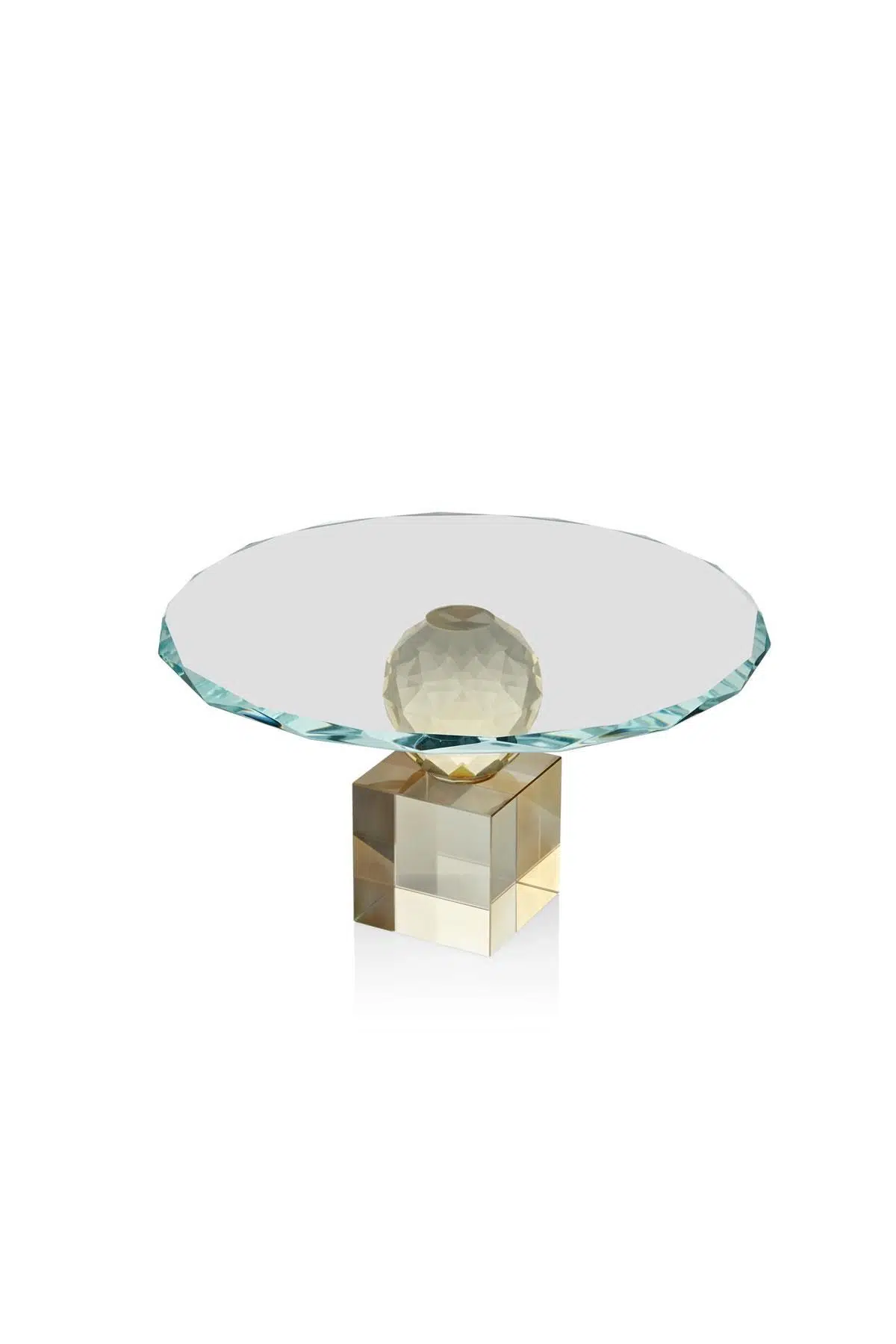 Seta Kristal Kaideli Sunum Tabağı Amber 23*23*12 Cm
