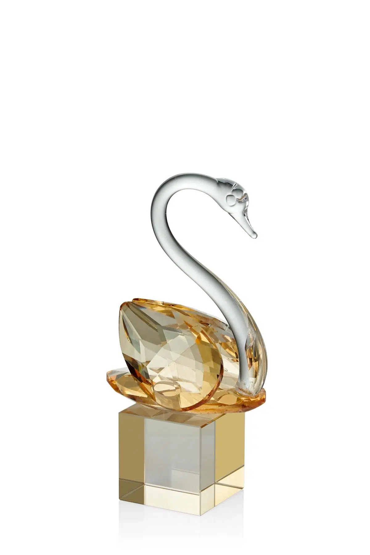 Seta Kristal Küp Kaideli Kuğu Amber 6*8*14 Cm