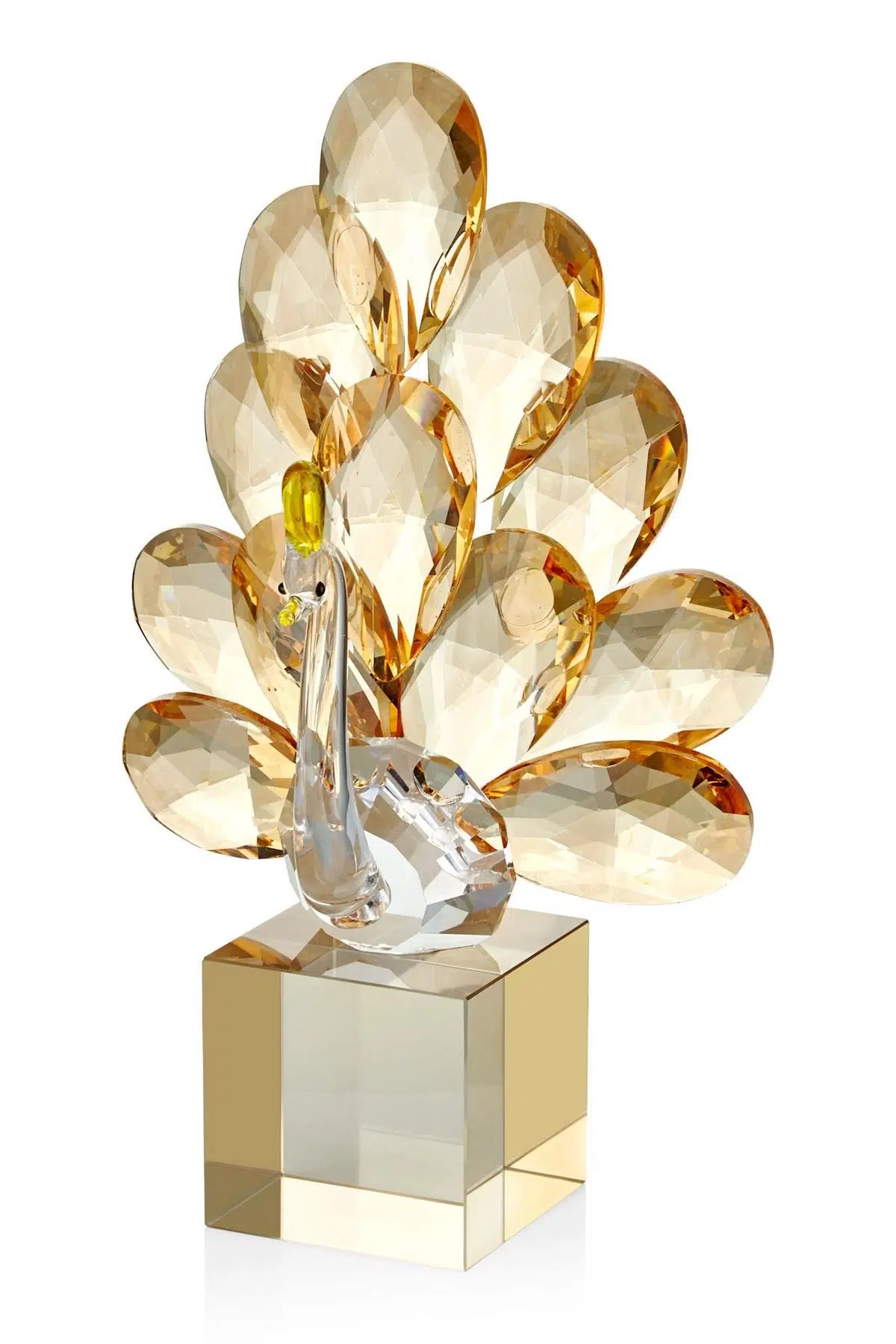 Seta Kristal Küp Kaideli Tavus Kuşu Amber 9*15**26 Cm