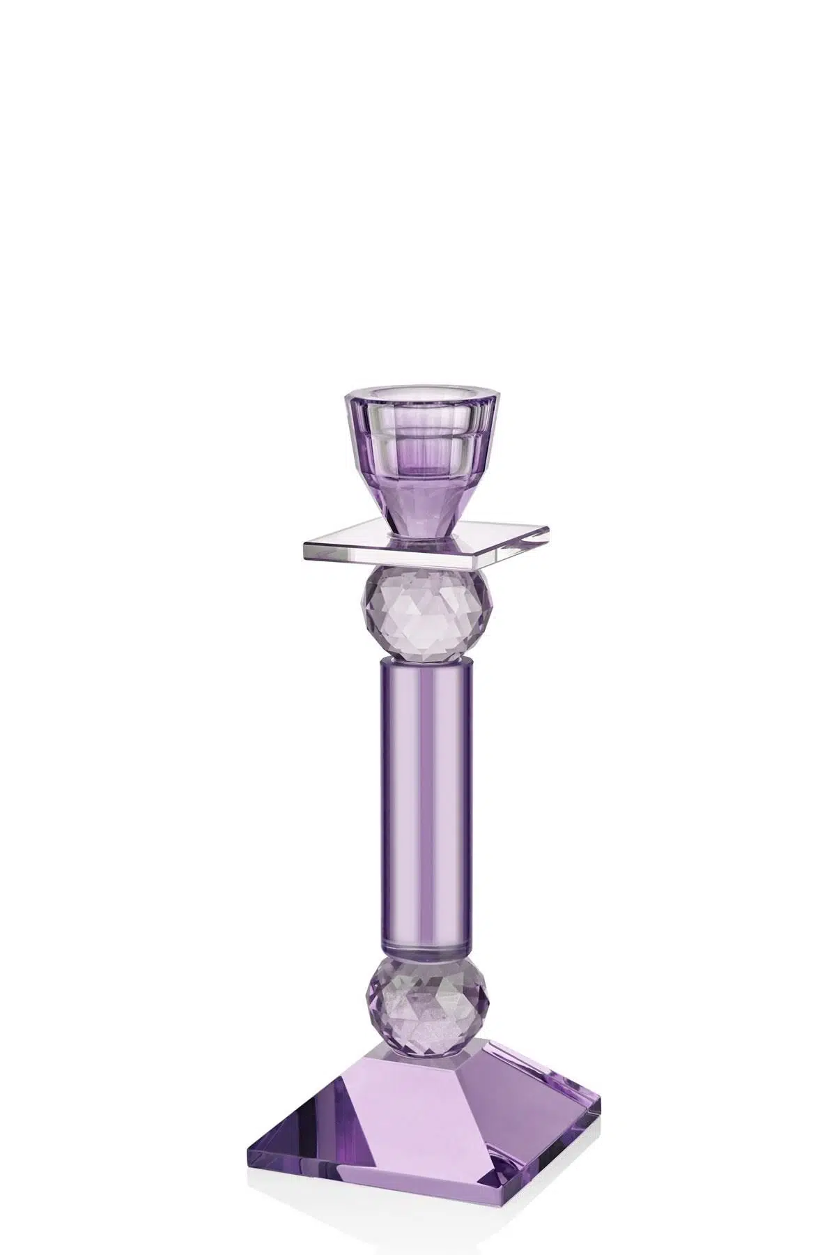 Seta Kristal Piramit Şamdan Lila 9,5*9,5*26 Cm