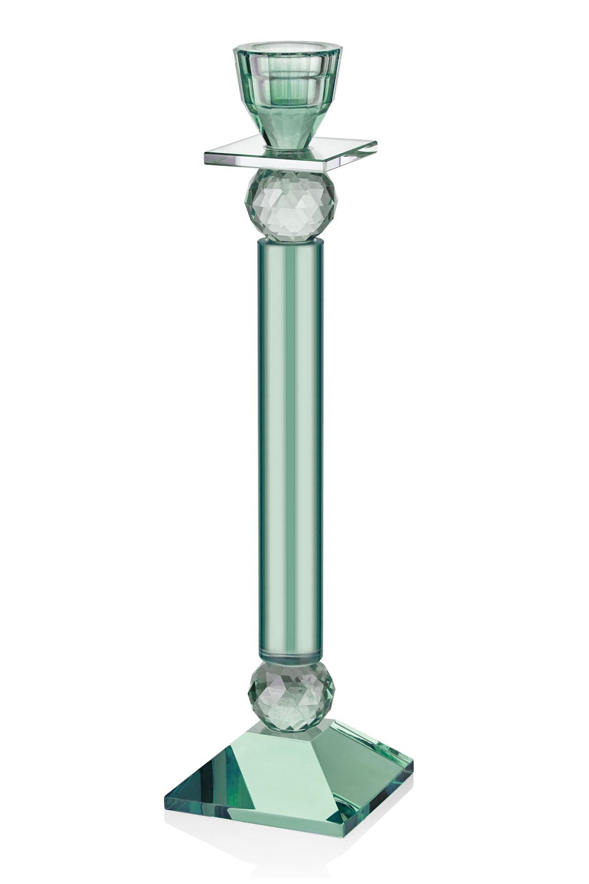 Seta Kristal Piramit Şamdan Yeşil 9,5*9,5*36 Cm