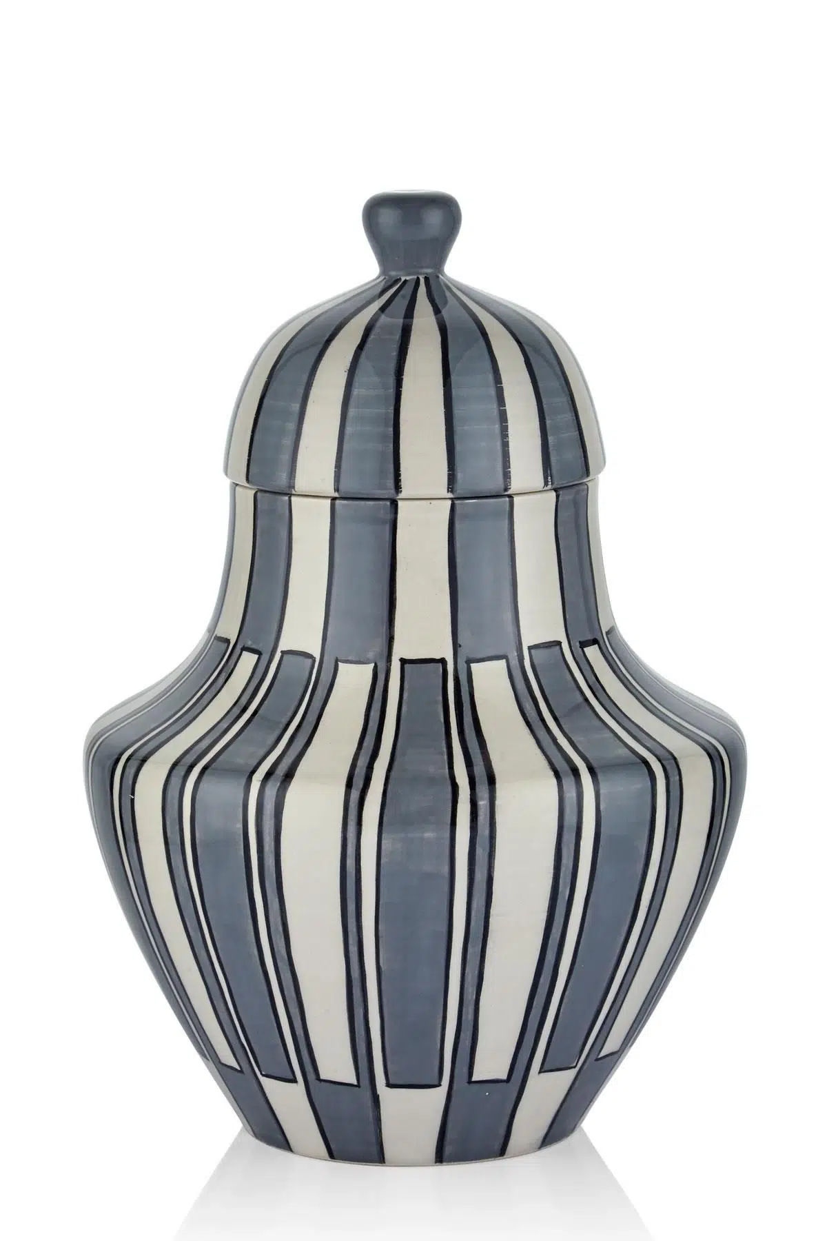 Seta Küp Chubby Strip Gri 36 Cm
