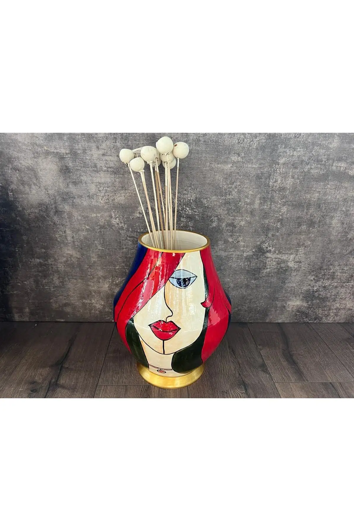 Seta Küp Kadın Yüzü Vazo 26*26*31 Cm