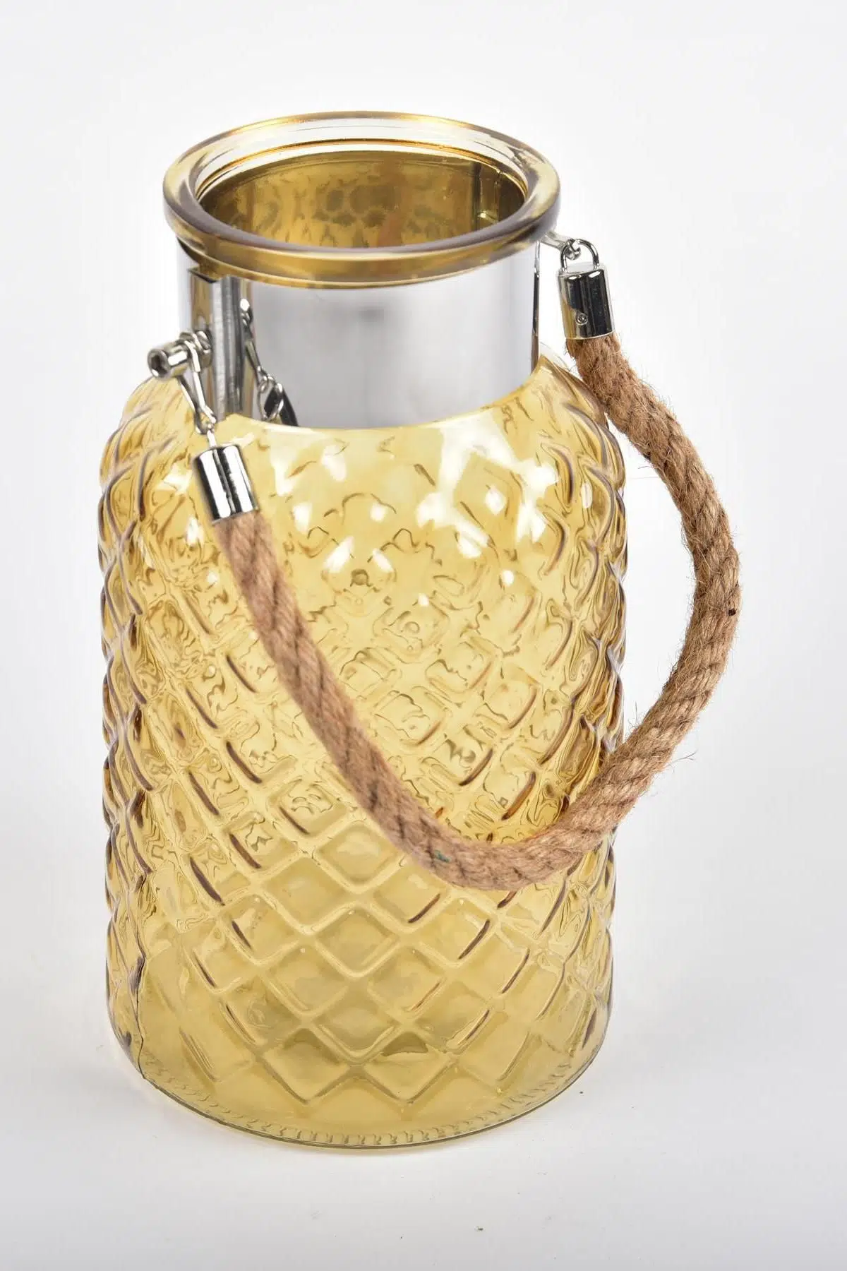 Seta Lantern Cam Fener Büyük Amber 14*14*26 Cm