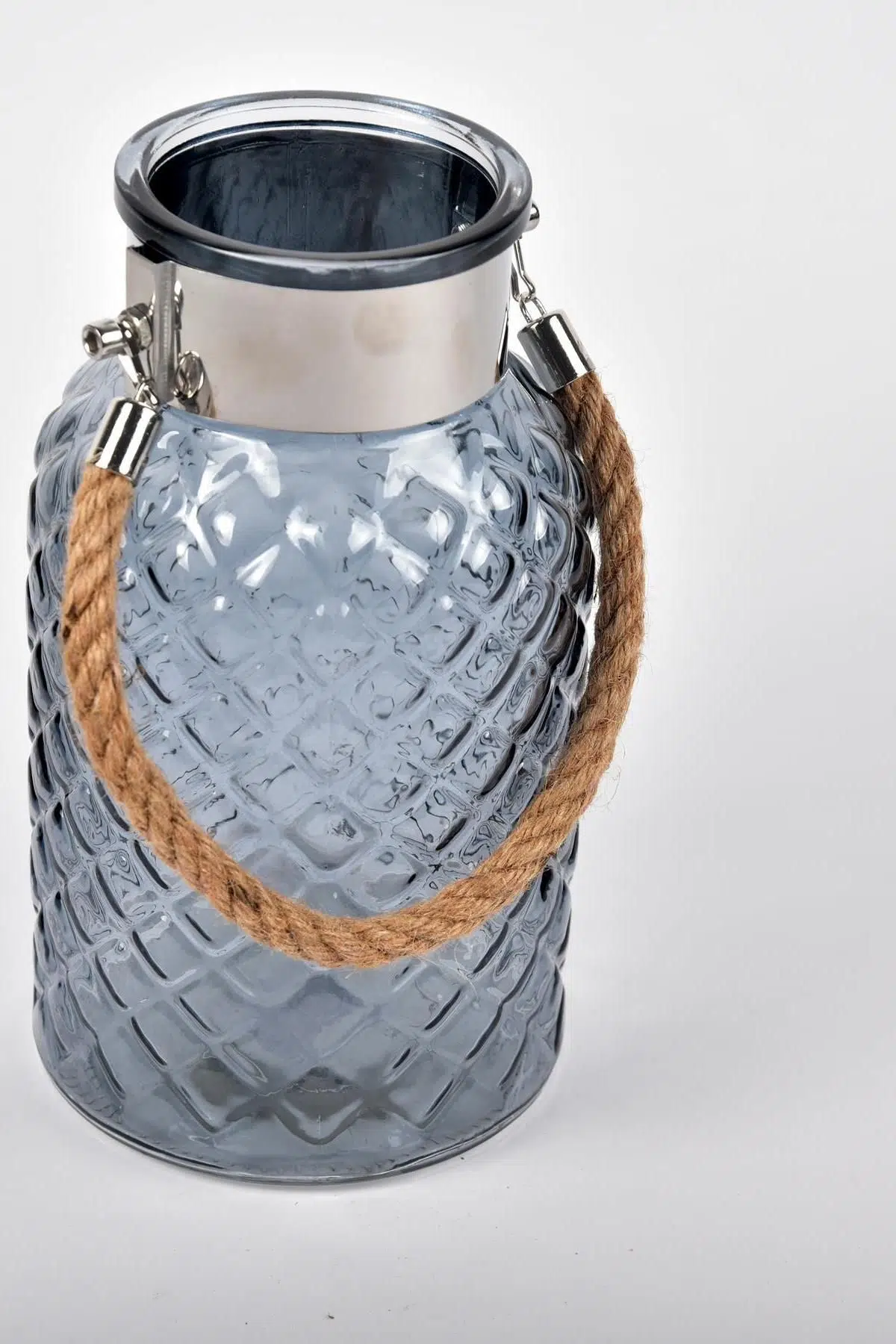 Seta Lantern Cam Fener Büyük Gri 14*14*26 Cm
