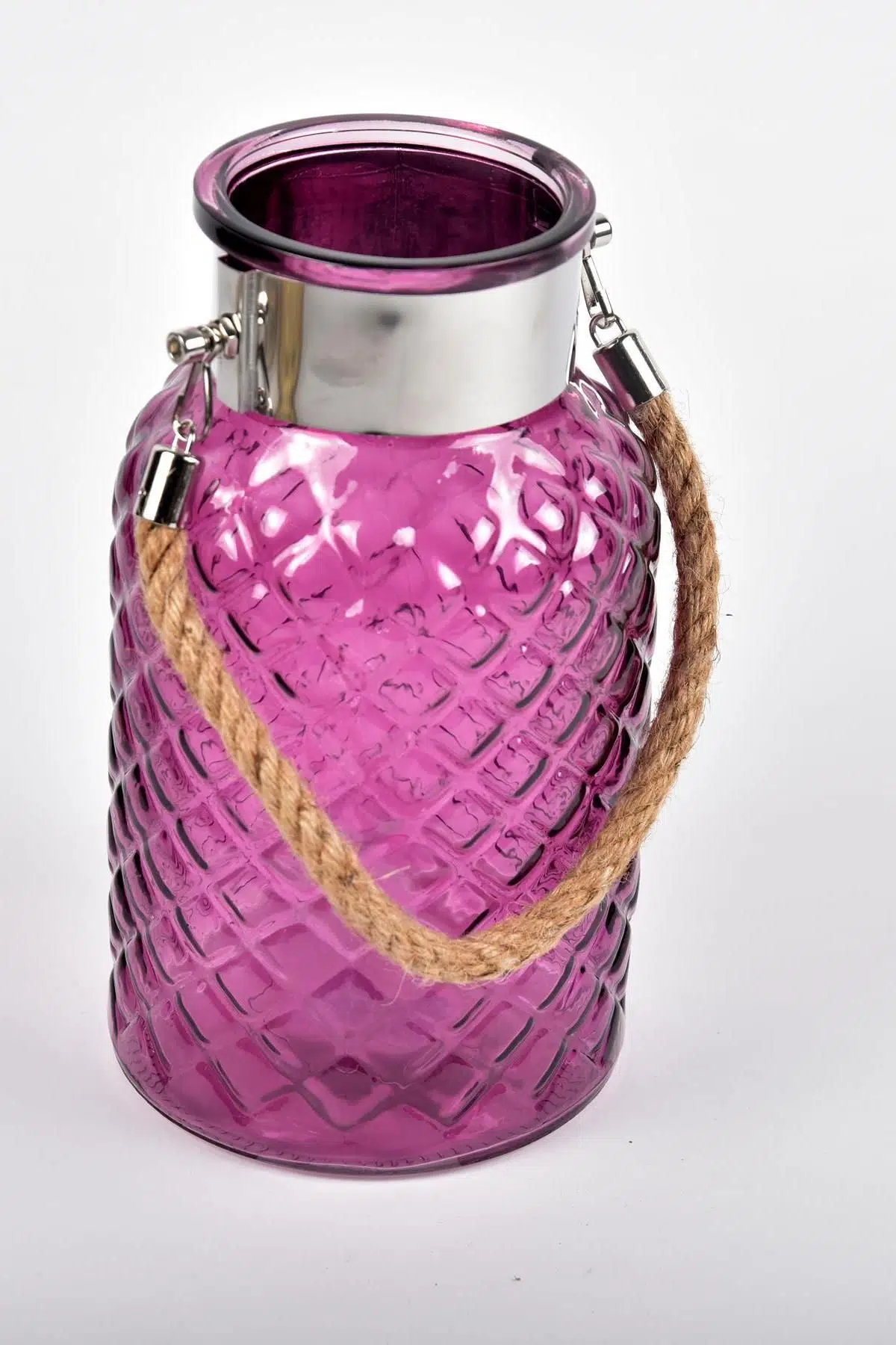 Seta Lantern Cam Fener Büyük Mor 14*14*26 Cm