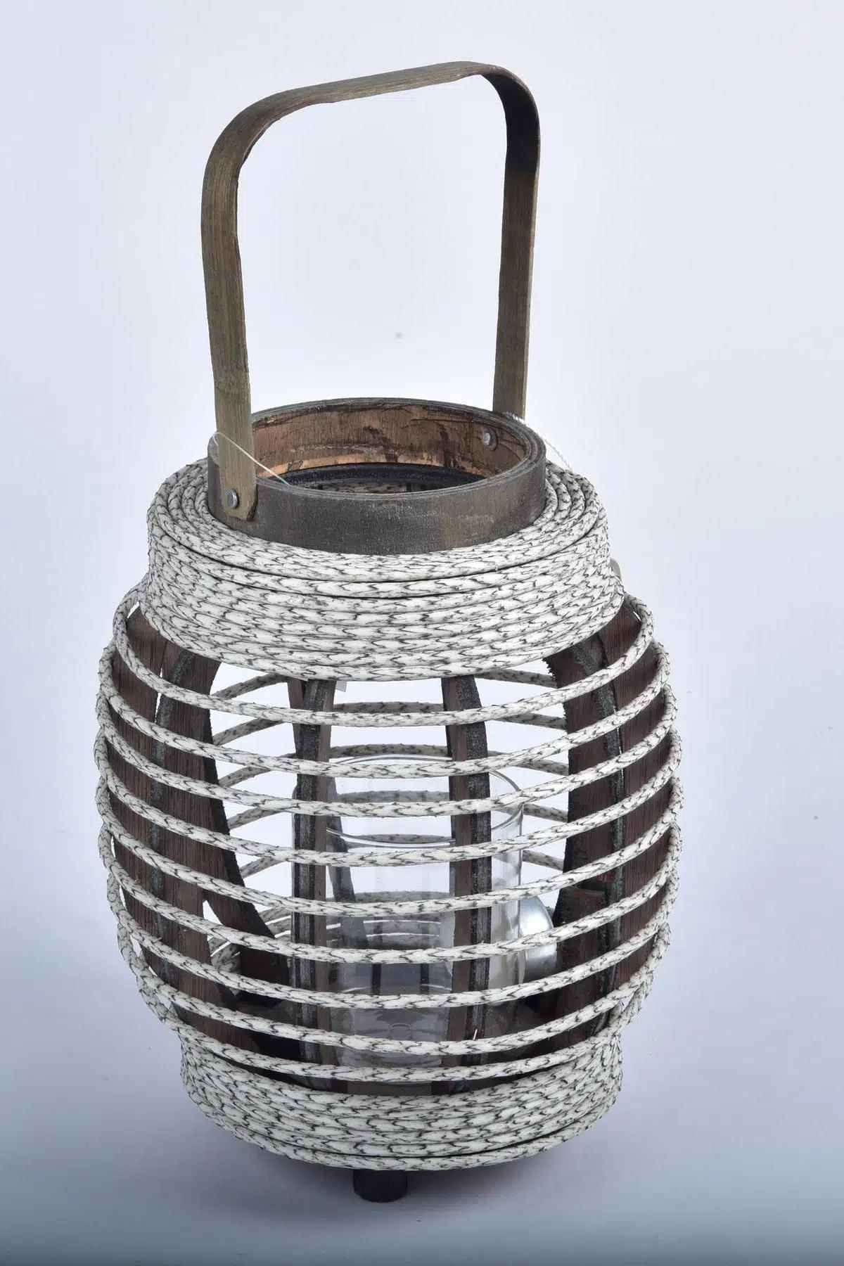 Seta Lantern Fener Çizgi Yuvarlak Küçük Gri 16*16*34 Cm