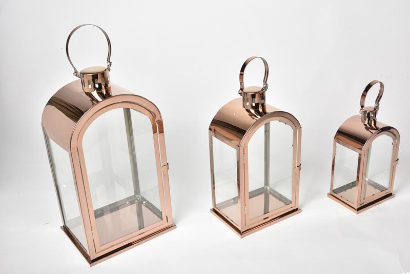 Seta Lantern Metal Dovme Fener Bakır 31*13 39*19 55*24 Cm