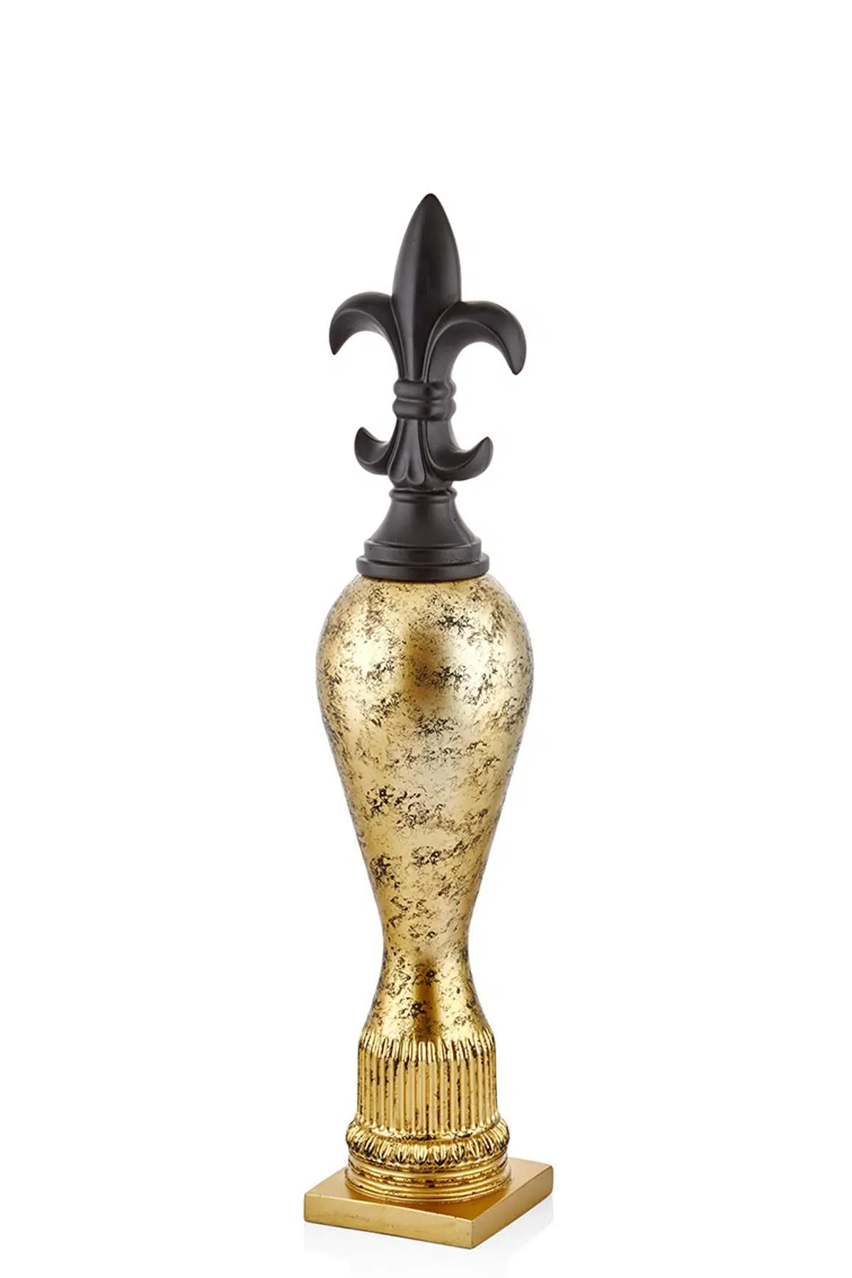 Seta Maça Dekor Kapaklı Vazo Black Gold 20*20*80 Cm