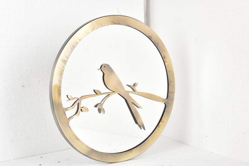 Seta Metal Duvar Dekoru Kuş Yuvarlak 37 Cm