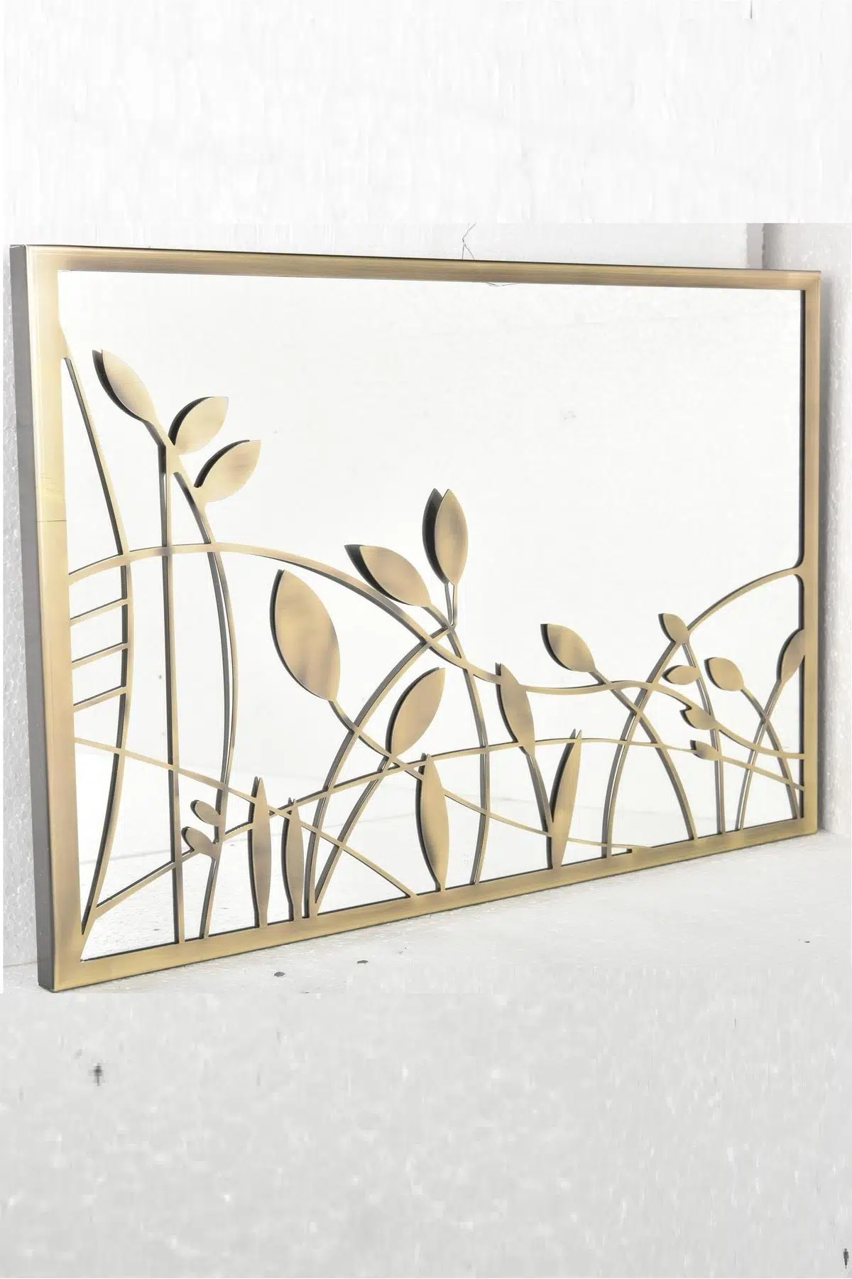 Seta Metal Tablo Yapraklı Bronz 40X60 Cm