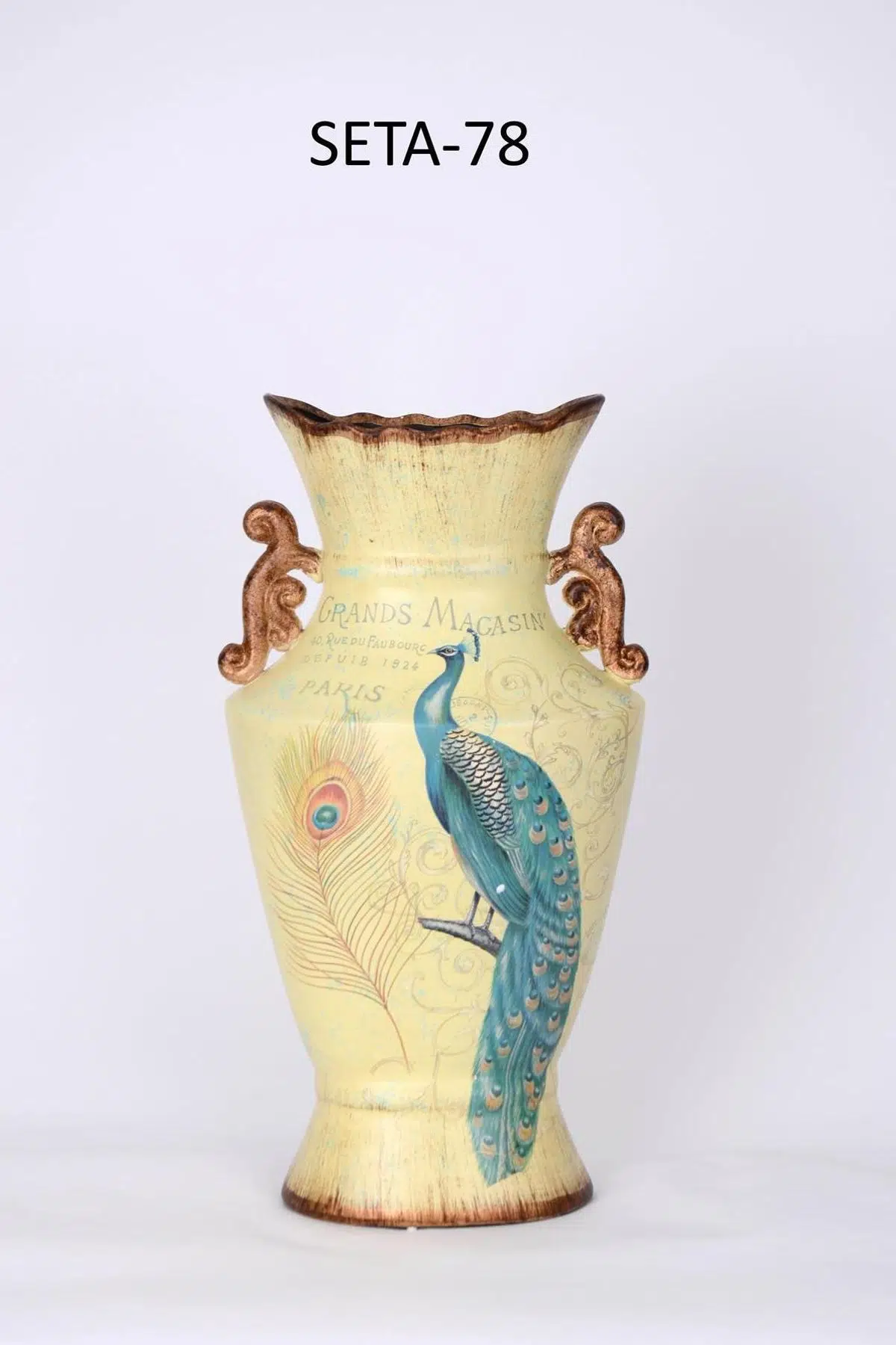 Seta Pavone Vazo Kulplu 39X21 Cm
