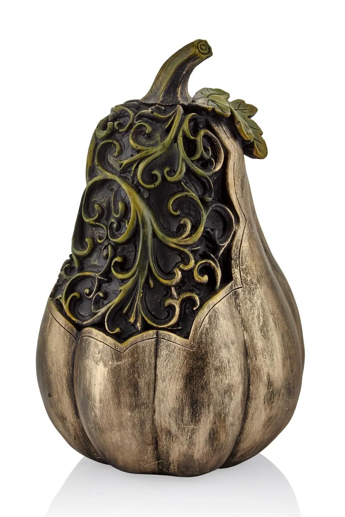 *Seta Pera Süslü Armut Bronz 21*21*35.5 Cm