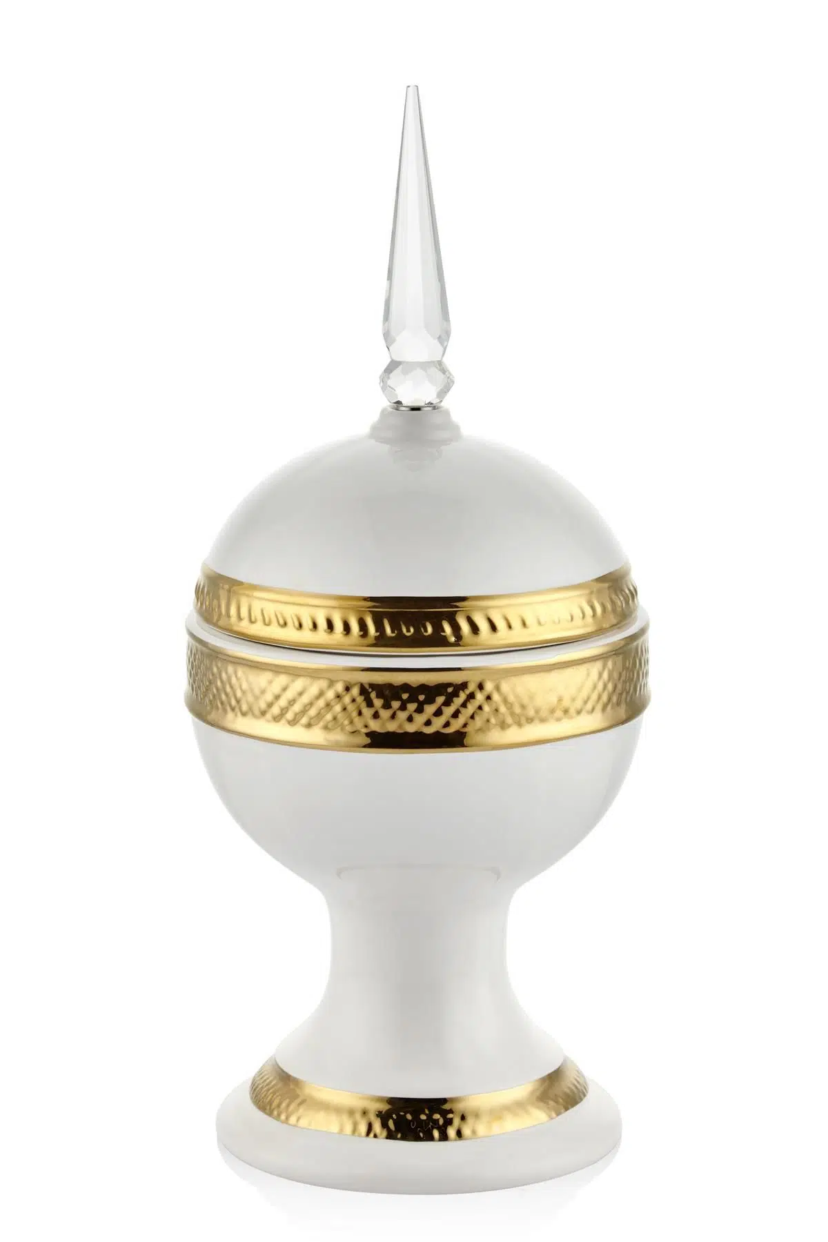 Seta Prowhıte Kristal Kulplu Şekerlik Gold 17*17*38 Cm