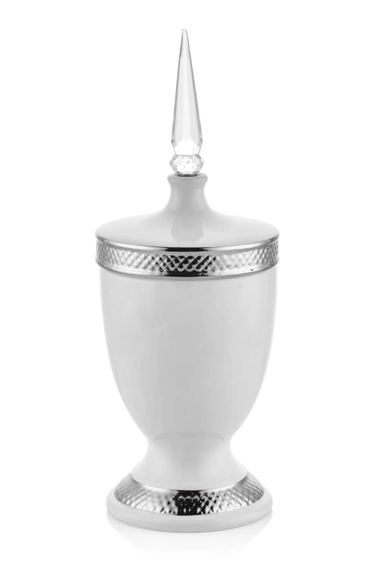 Seta Prowhıte Kristal Kulplu Şekerlik Sılver 15*15*39 Cm