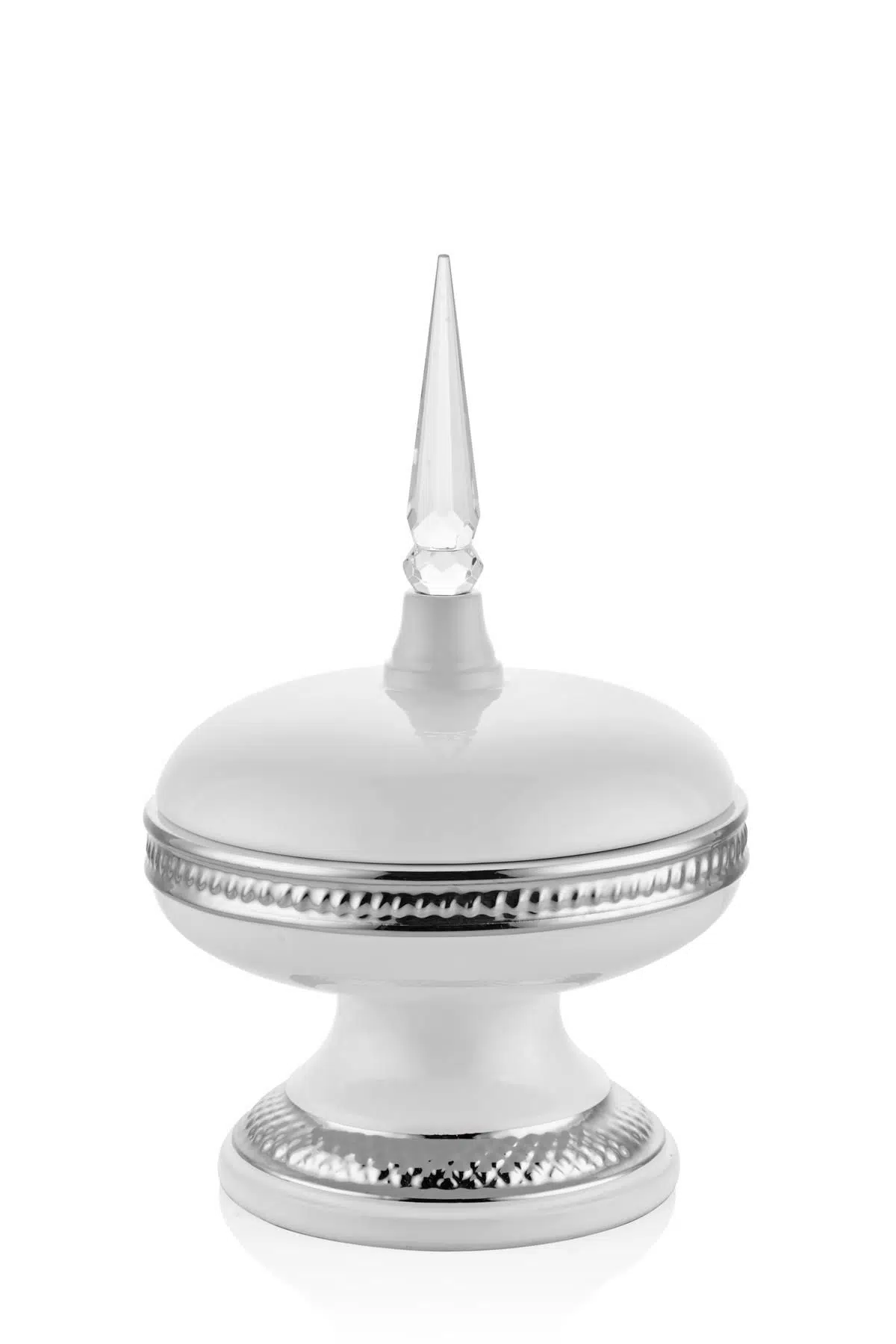 Seta Prowhıte Kristal Kulplu Şekerlik Sılver 20*20*22 Cm