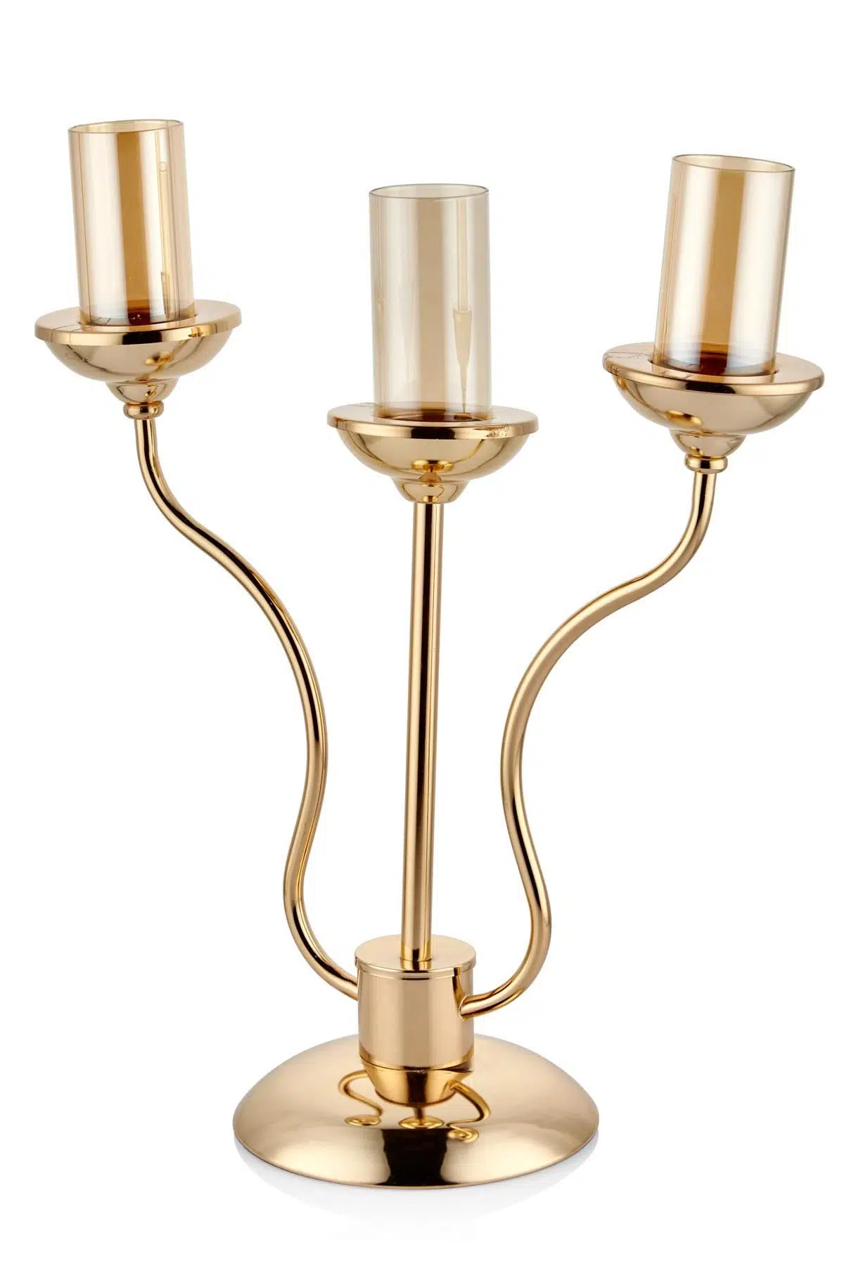 Seta Regina 3Lü Şamdan Lıne Gold 40X36X20 Cm