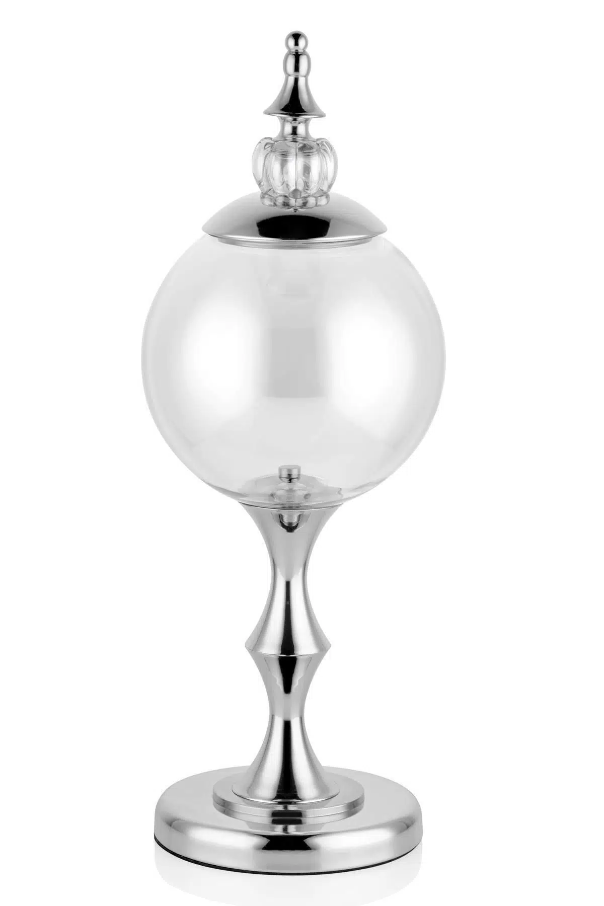 Seta Regina Ayaklı Şekerlik Cam Top Sılver Büyük 23*23*55 Cm