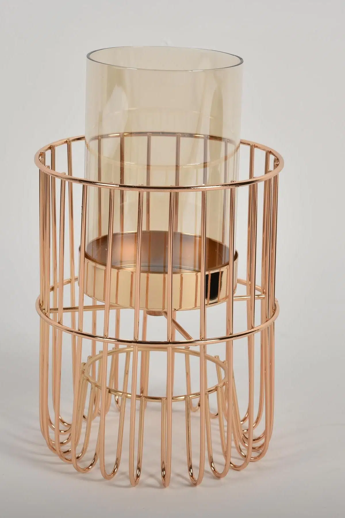 Seta Regina Mumluk Yoğun Çizgili Silindir Gold 28X16X16 Cm