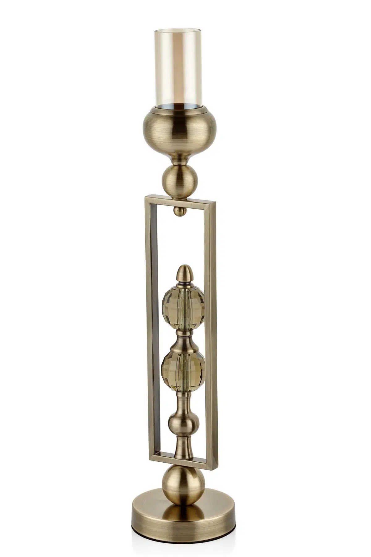 Seta Regina Şamdan Ddgen İçi 2 Top Bronz Büyük 56X12X12 Cm