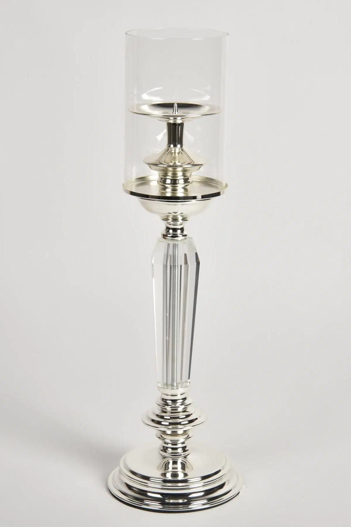 Seta Regina Şamdan Kristal Uzun Gövde Sılver Büyük 12X46 Cm