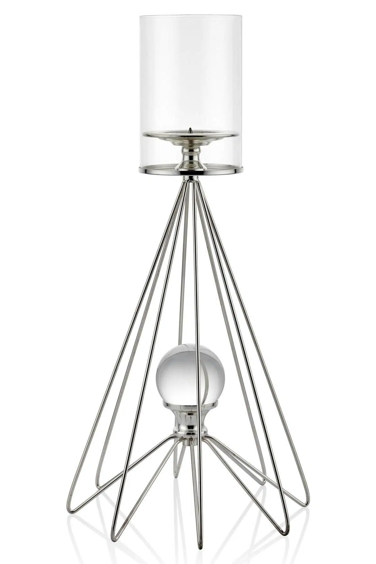 Seta Regina Şamdan Web Kristal Top Sılver Büyük 50*25 Cm