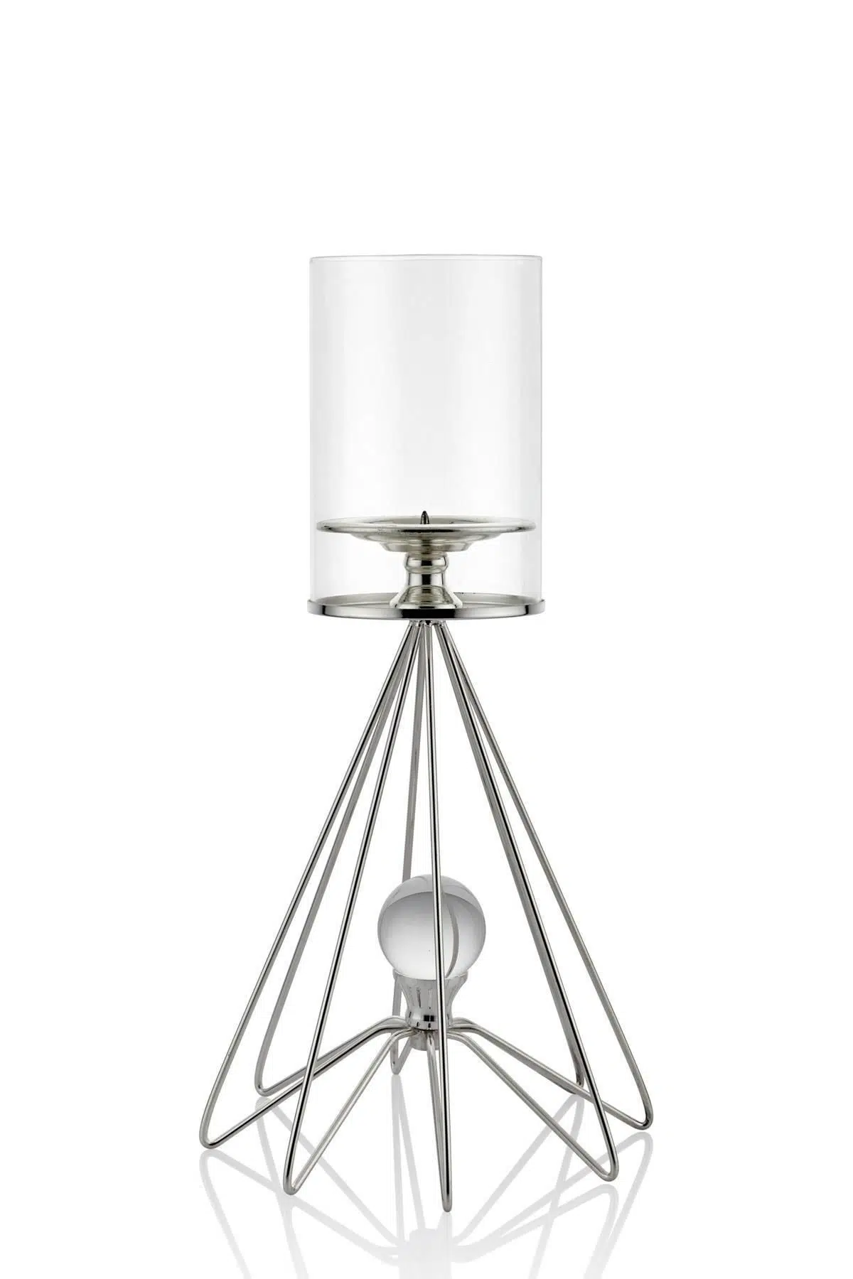 Seta Regina Şamdan Web Kristal Top Sılver Küçük 41*21 Cm