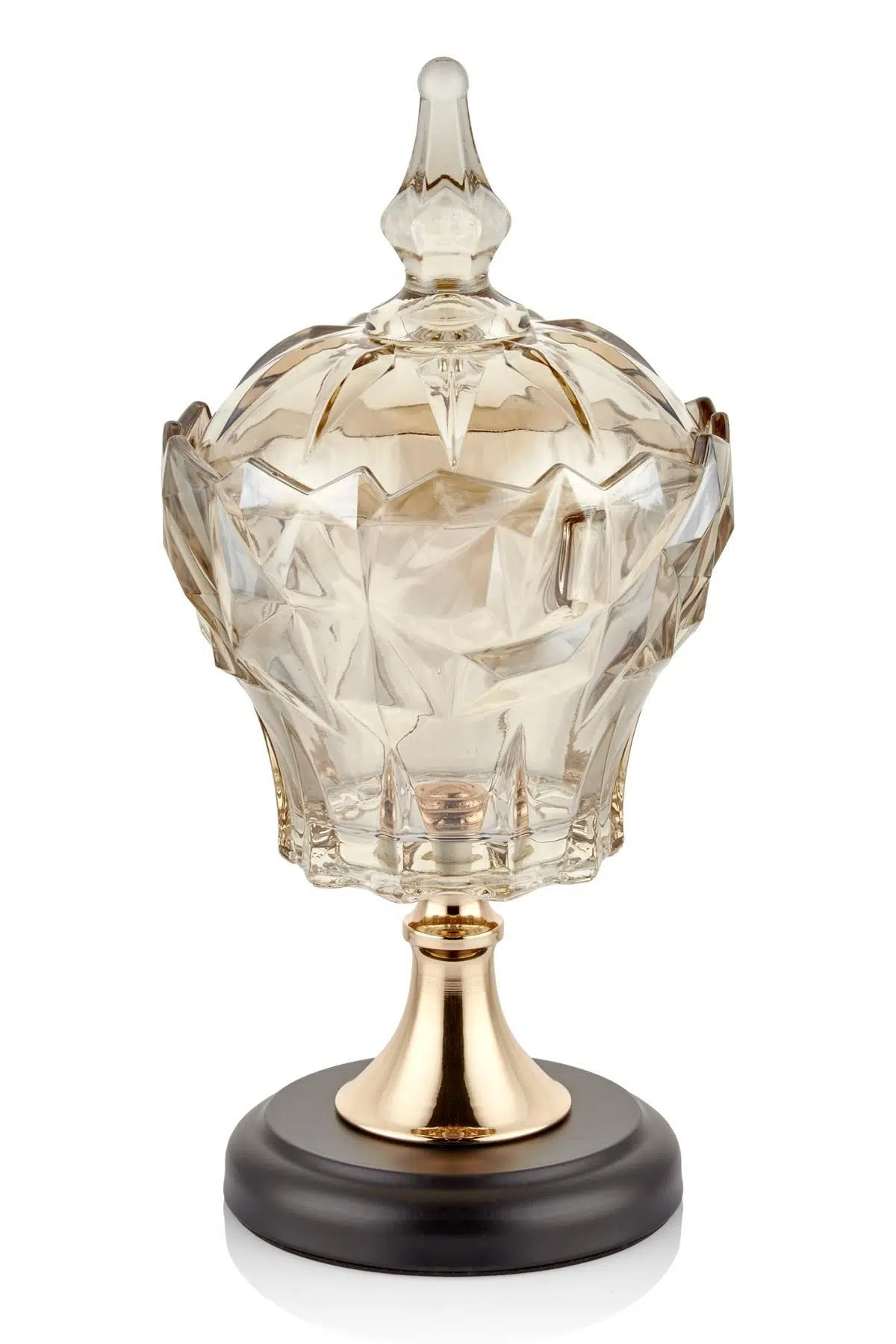 Seta Regina Şekerlik Sivri Kristal Büyük Siyah Dore 36*15 Cm