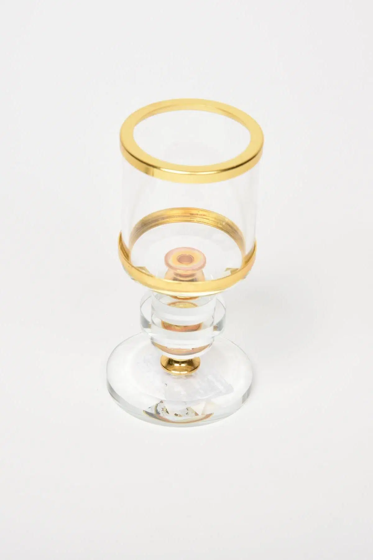 Seta Shine Kristal Şamdan Modern Dısk Gold Küçük 6X14 Cm