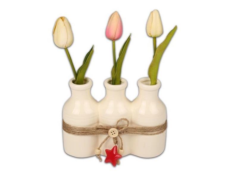 Seta Star Şişe 3Lü Krem 16X6X12 Cm