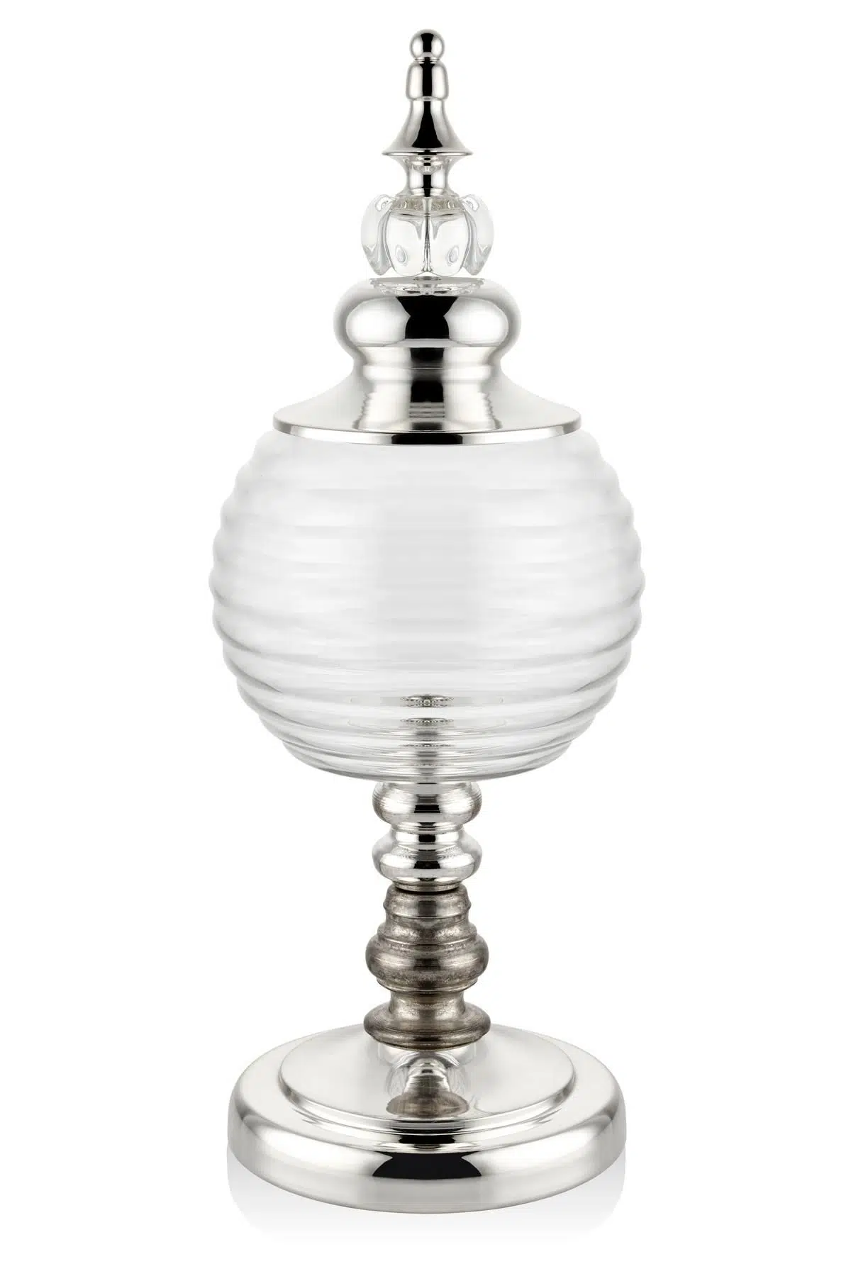 Seta Steel Ayaklı Şekerlik Lınes Sılver Büyük 52X30X30 Cm