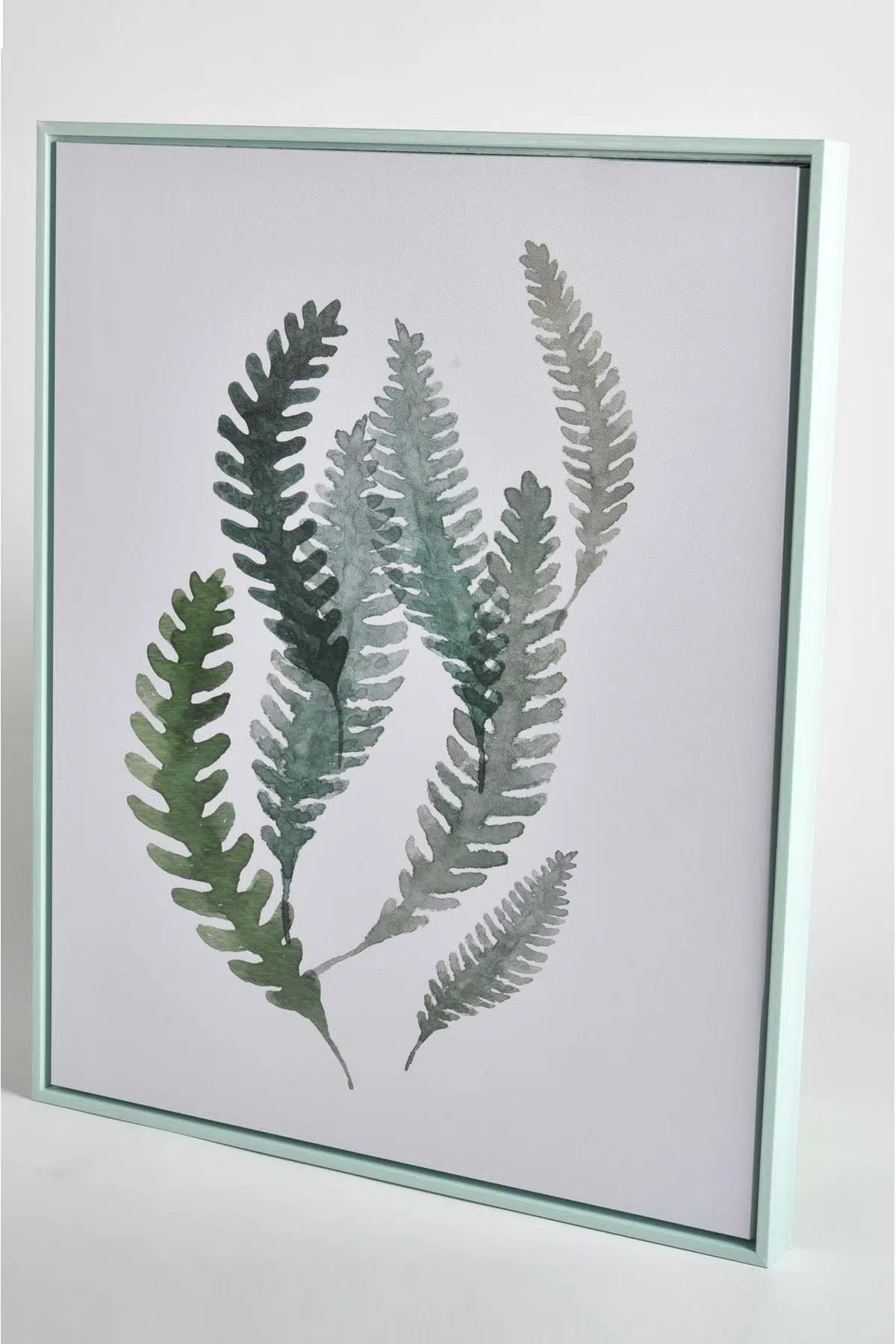 Seta Tablo Mavi Çerçeveli Sivri Yapraklar 59*49 Cm