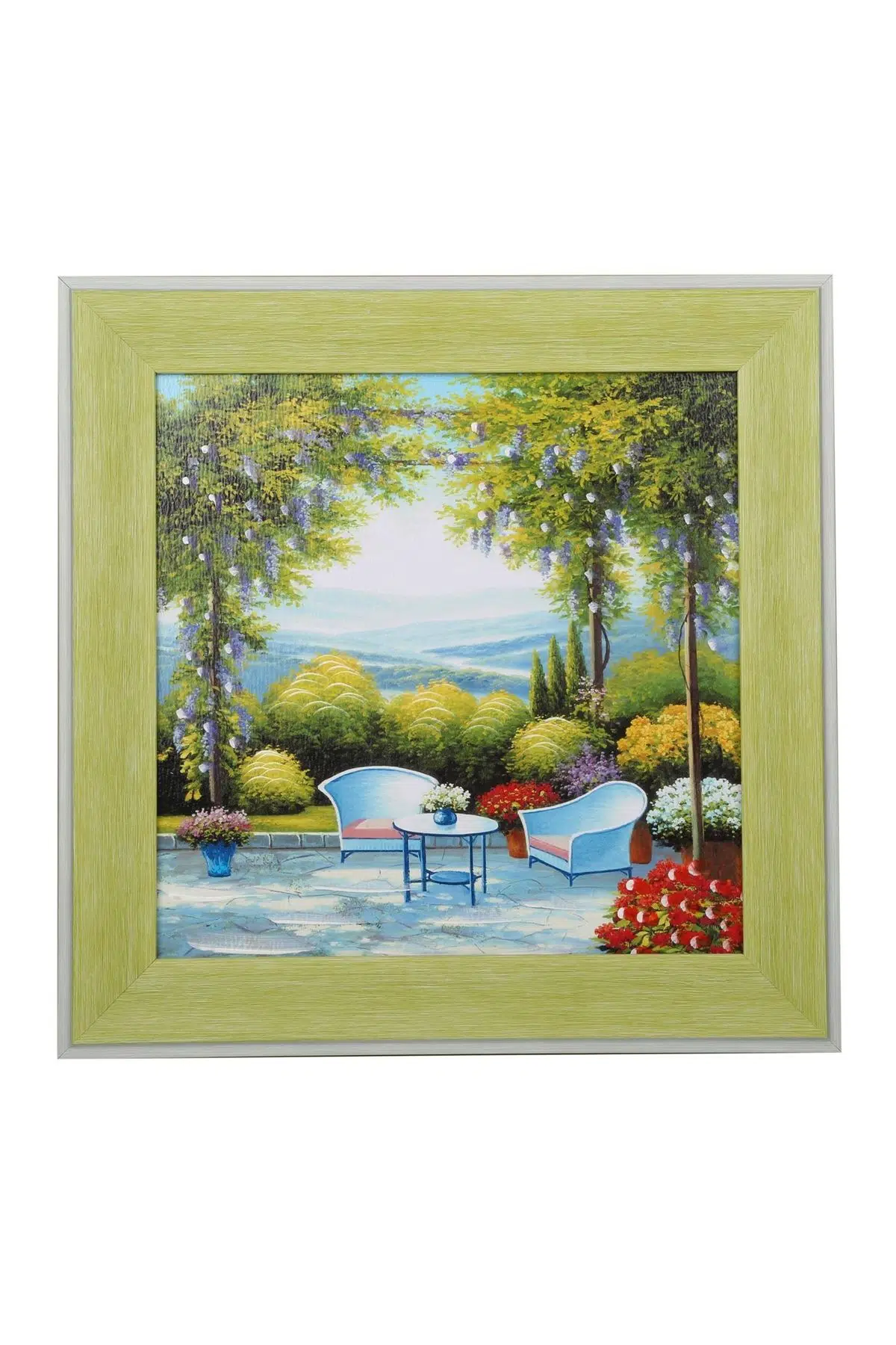 Seta Tablo Yeşil Çerçeve 3 36X36Cm