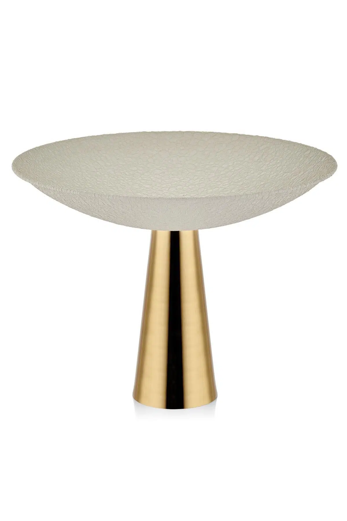 Seta Textured Dark Ayaklı Sunumluk Cream Gold 34*34*26 Cm