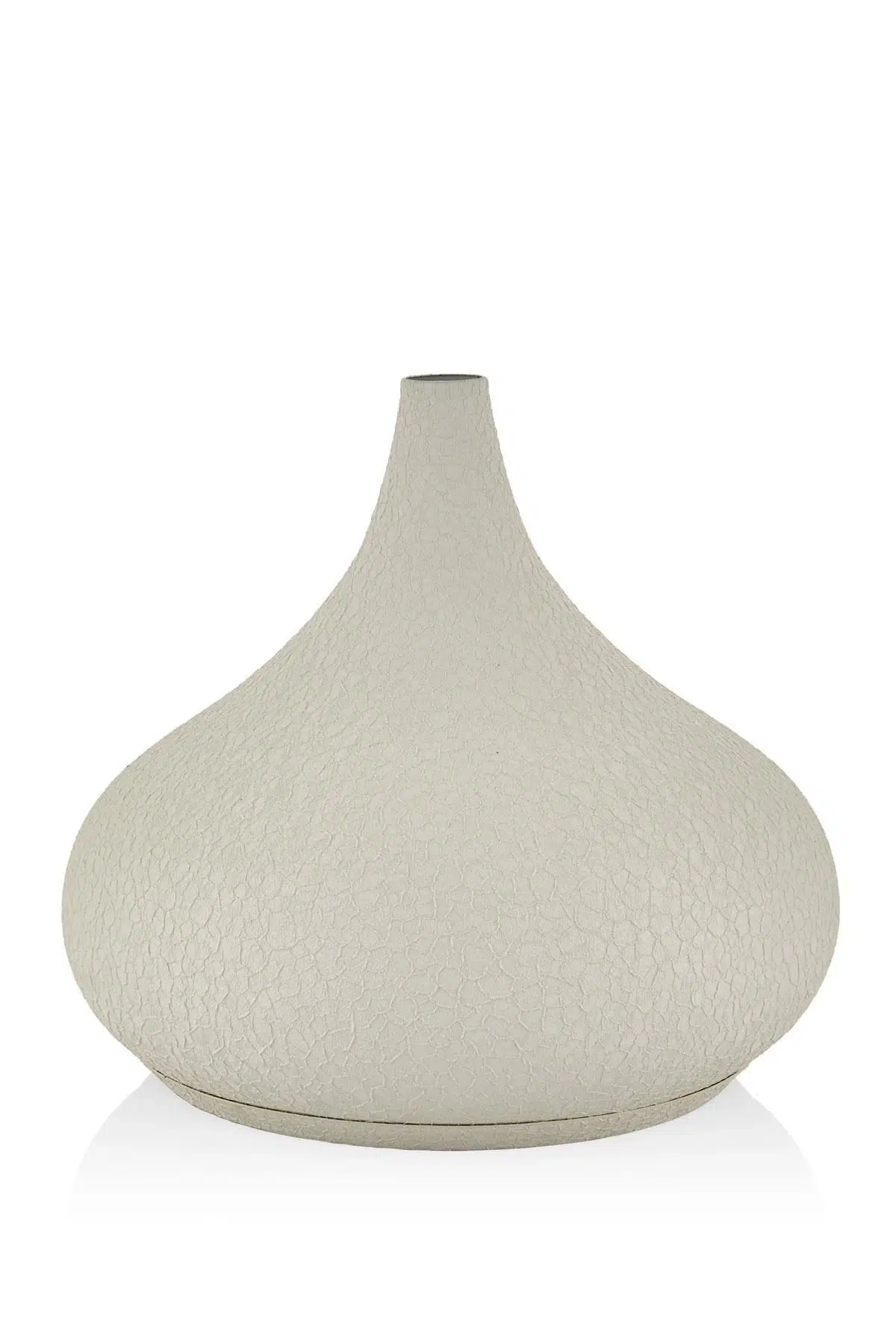Seta Textured Dark Damla Kısa Vazo Cream Gold 30*30*30 Cm