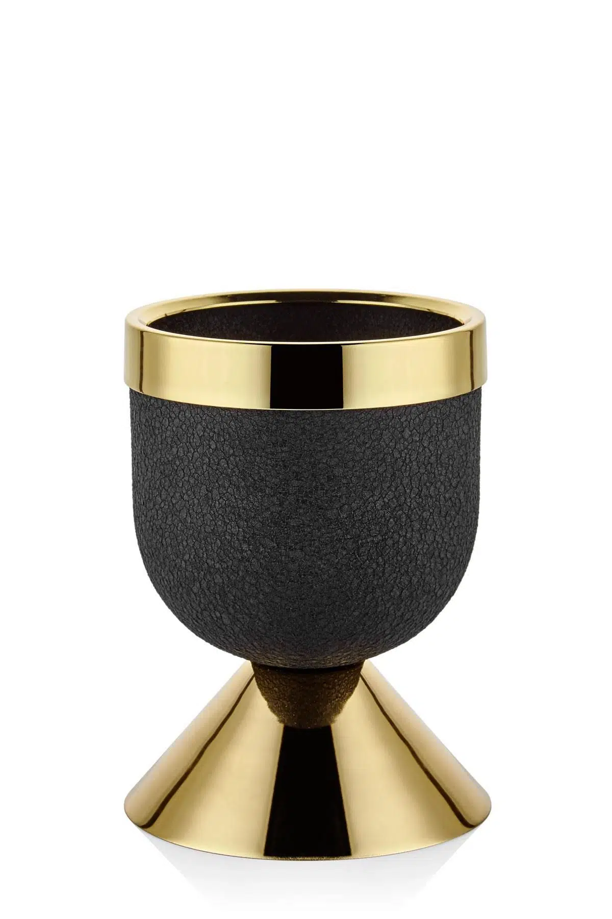 Seta Textured Dark Konik Ayaklı Vazo Dark Gold 16*16*22 Cm