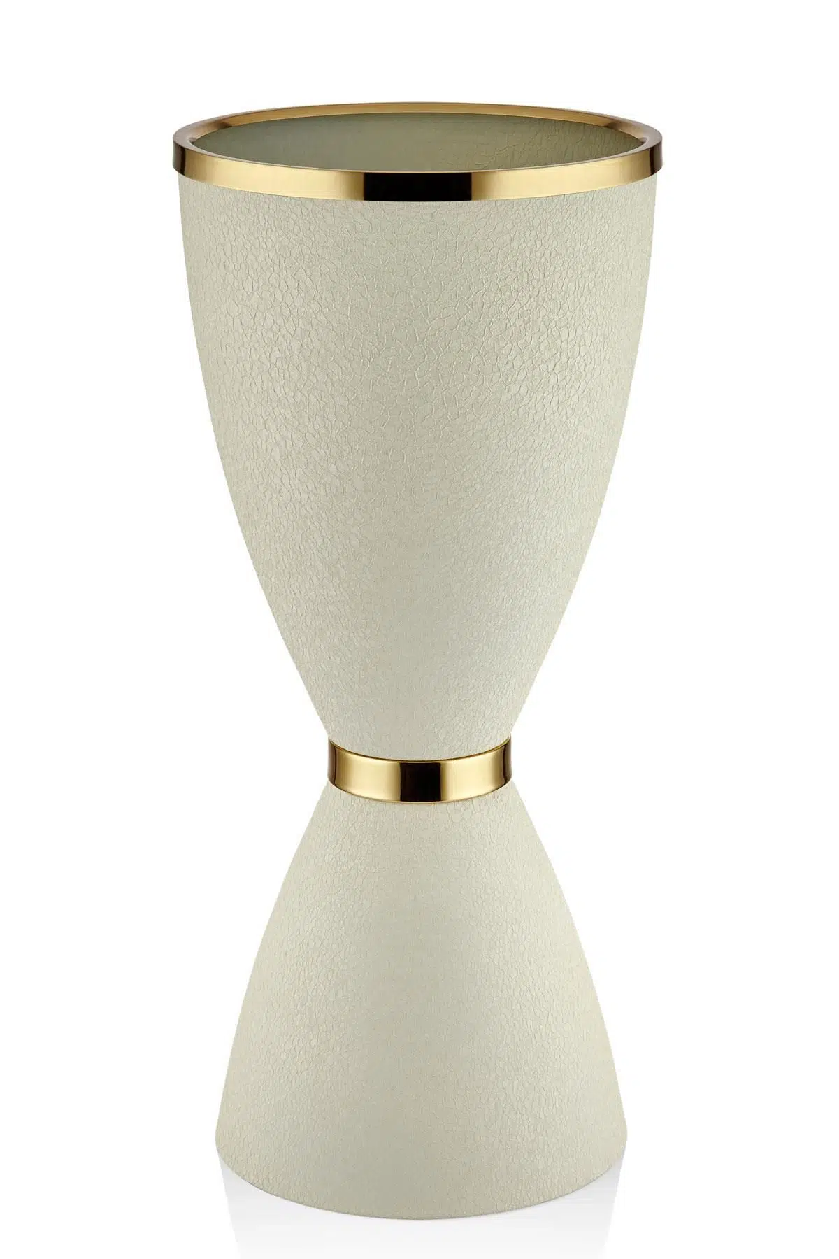 Seta Textured Dark Konik Saksı Cream Gold 34*34*75 Cm