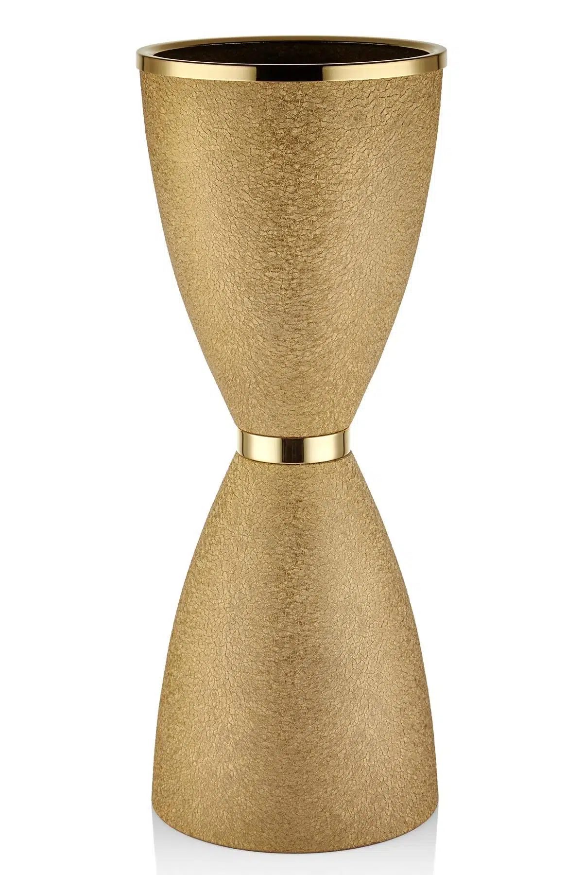 Seta Textured Dark Konik Saksı Gold 34*34*90 Cm