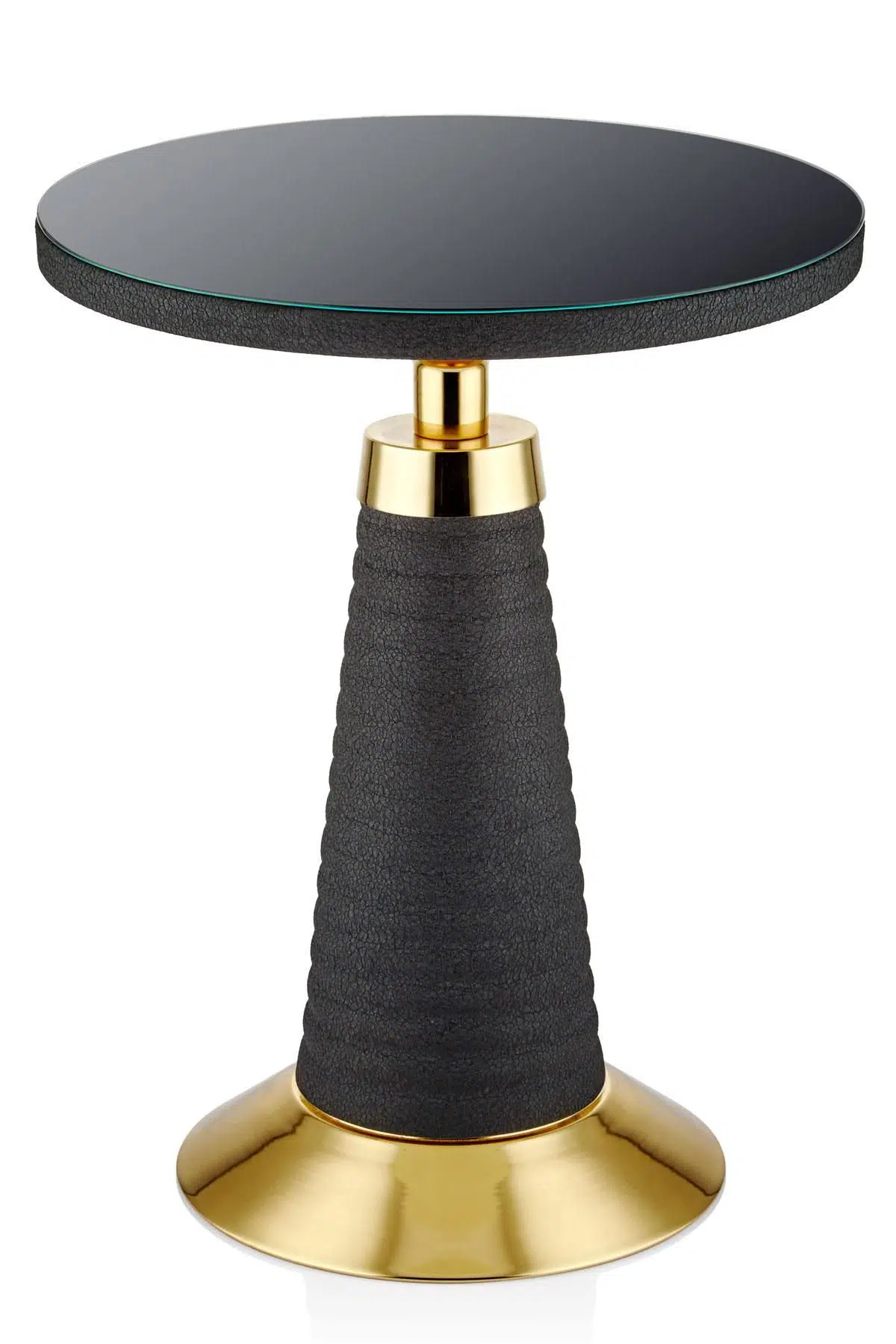 Seta Textured Dark Sehpa Dark Gold 42*42*59 Cm