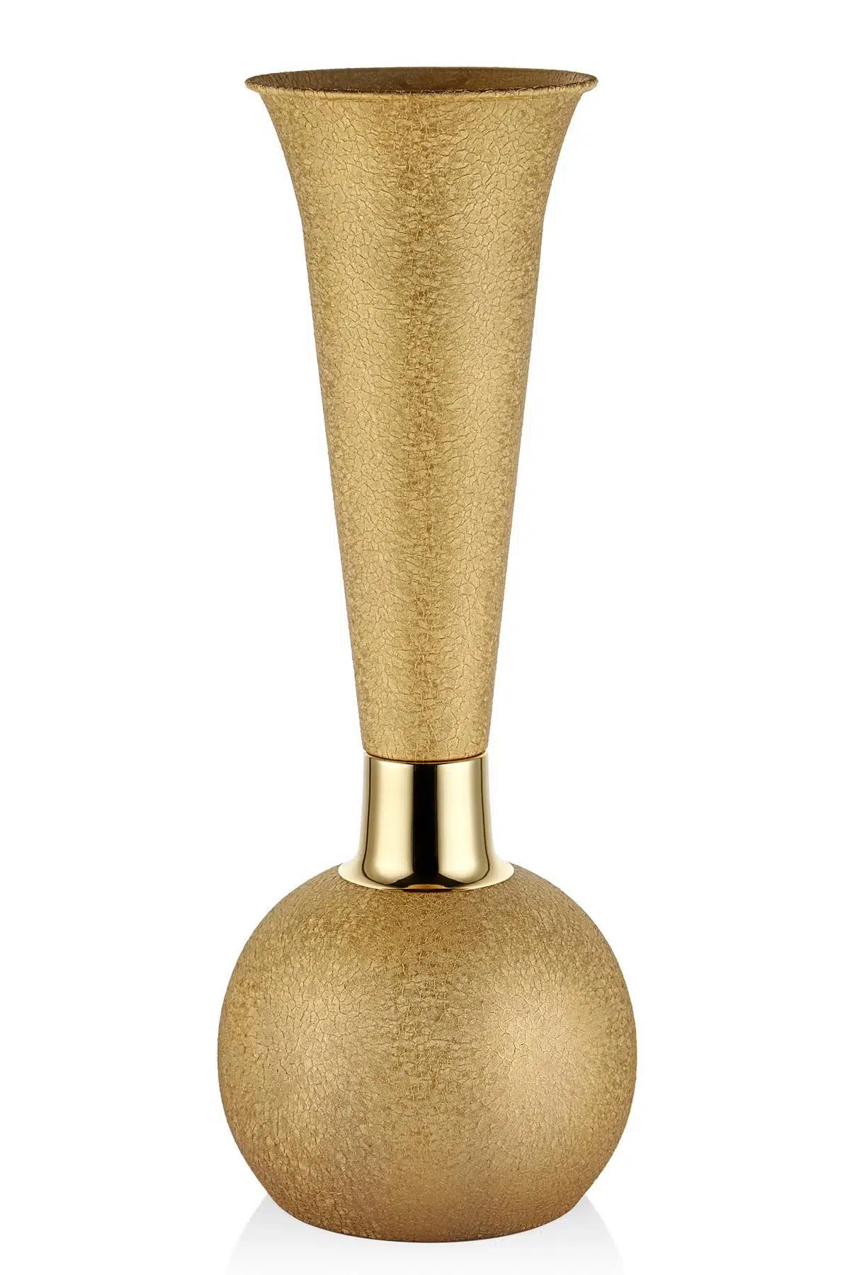 Seta Textured Dark Uzun Vazo Gold 30*30*83 Cm