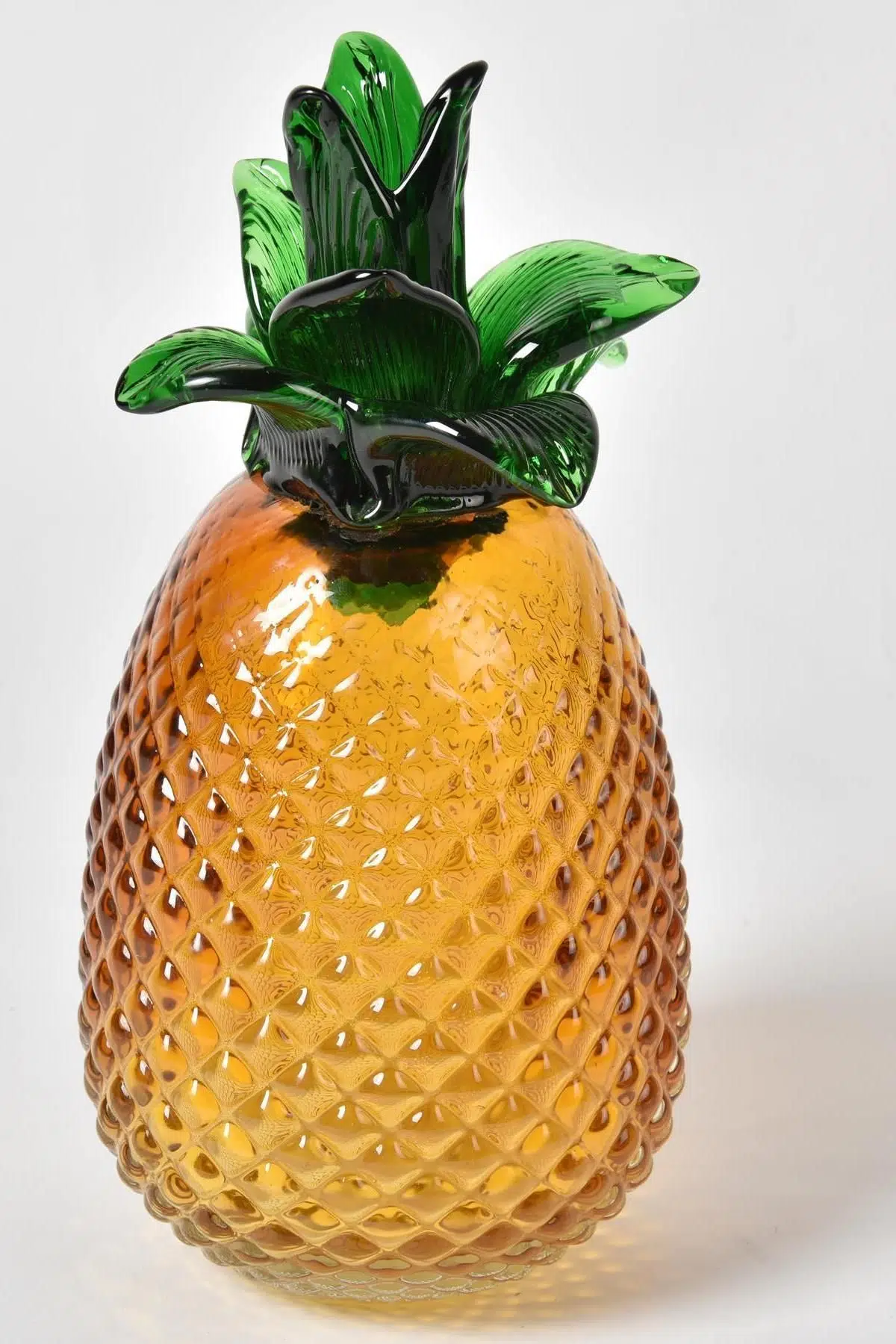 Seta Vetro Cam Dekor Ananas Amber Büyük