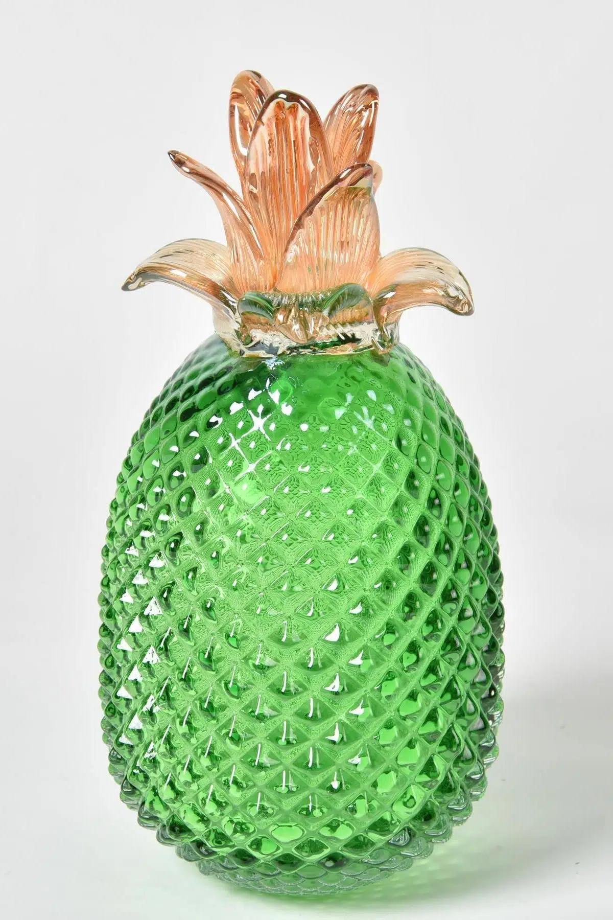 Seta Vetro Cam Dekor Ananas Yeşil Büyük 29*13 Cm