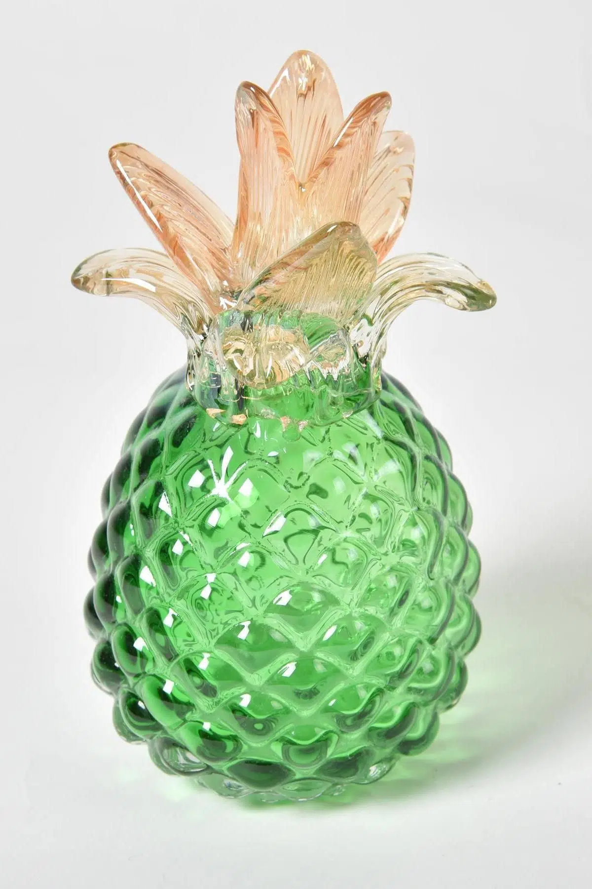 Seta Vetro Cam Dekor Ananas Yeşil Küçük 19*10 Cm