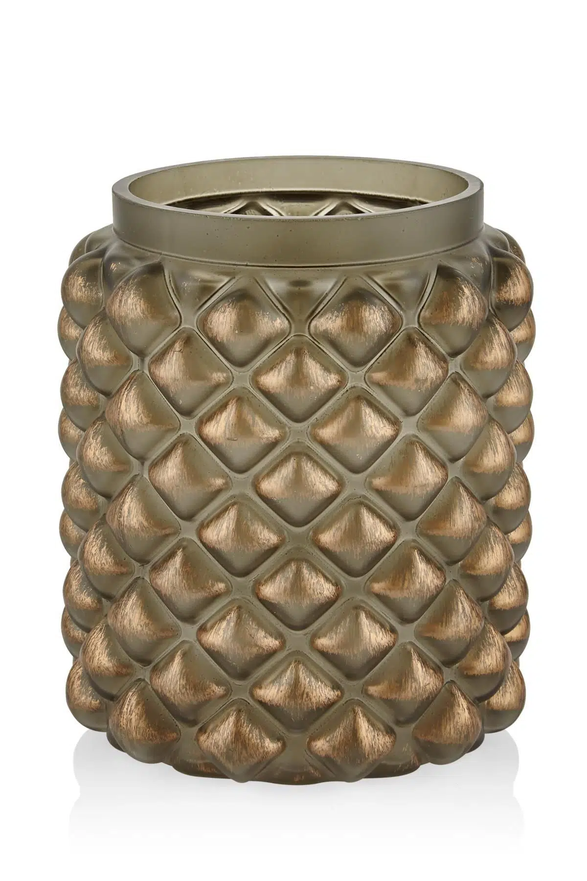 Seta Vetro Gold Eskitmeli Gri Vazo Büyük 12*16 Cm