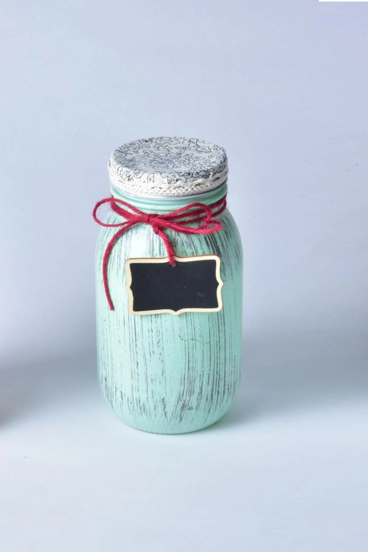 Seta Vintage Kavanoz İsimlik Kumaş Kapak Turuncu18X8 Cm
