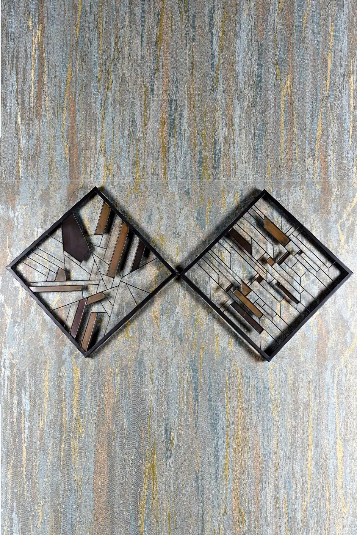 Seta Wooden Lınes 2Li Kare Duvar Dekoru 50*50 Cm