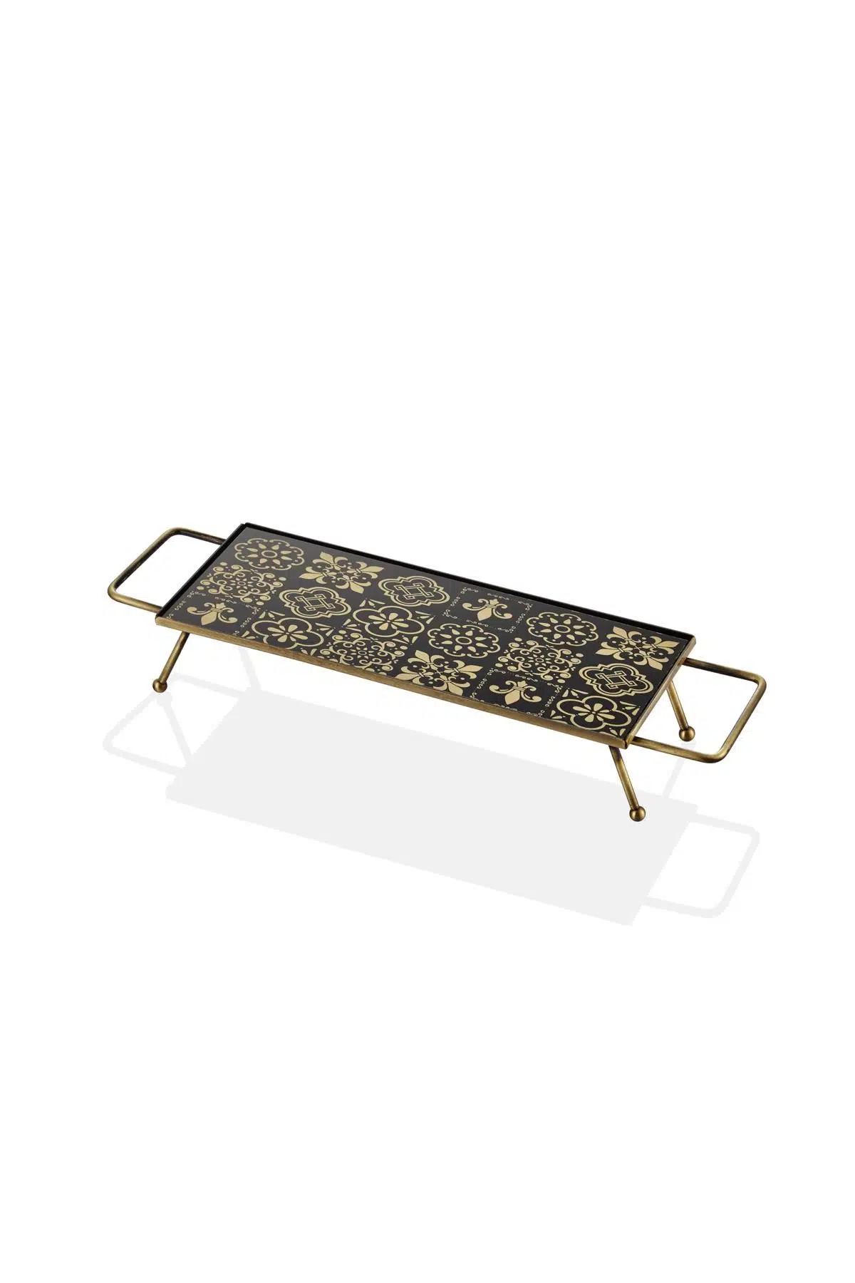 Setabianca Bronz Renkli Kulplu Sunum Tepsisi 11X36Cm