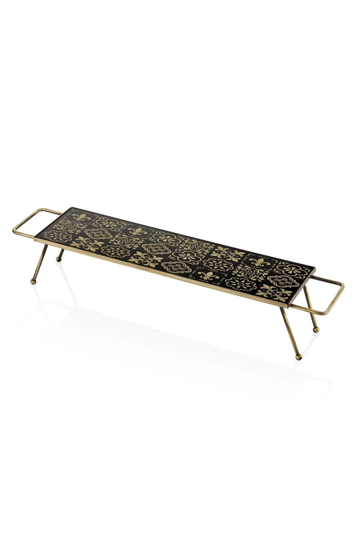 Setabianca Bronz Renkli Kulplu Sunum Tepsisi 11X48Cm