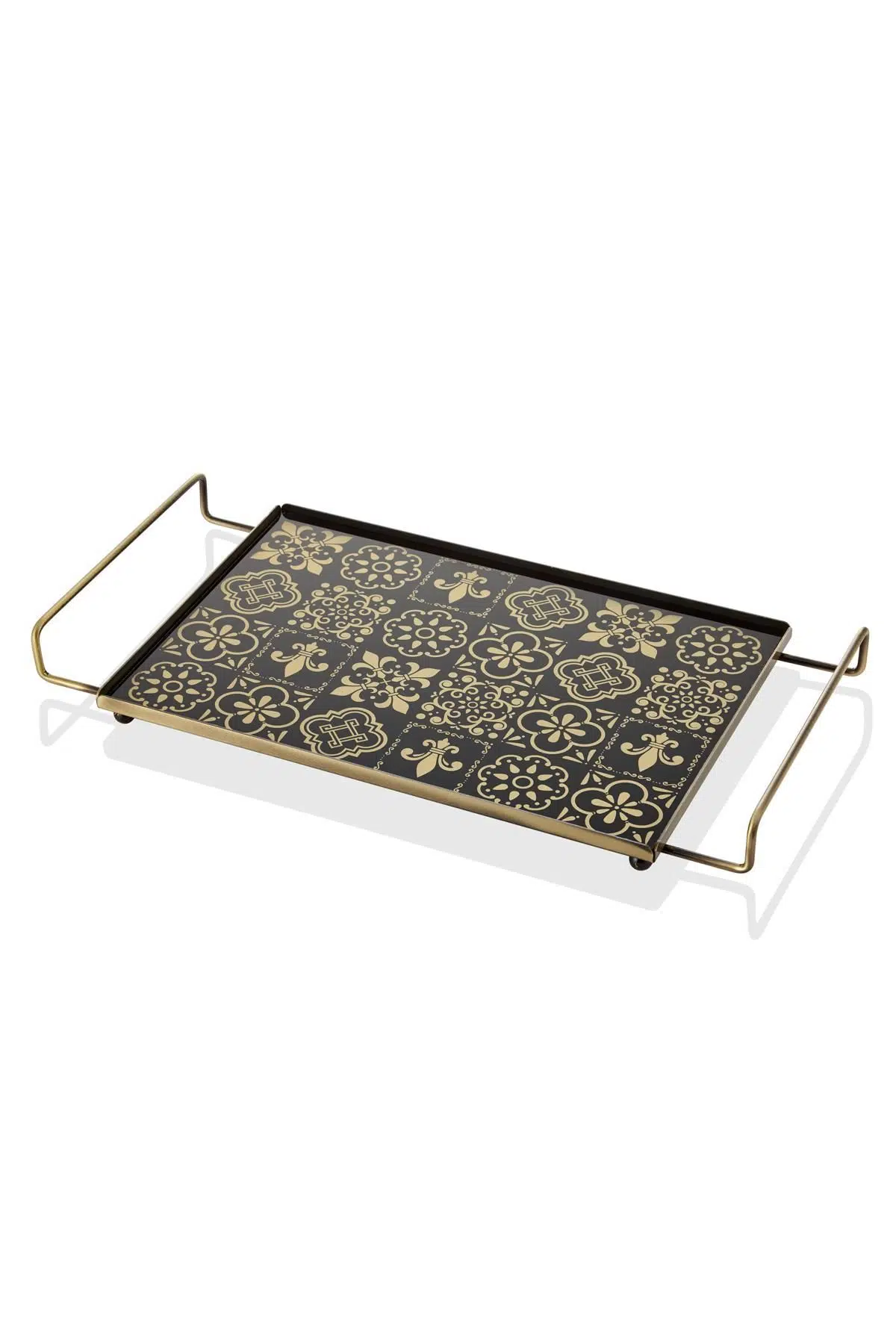 Setabianca Bronz Renkli Kulplu Sunum Tepsisi 23*42Cm