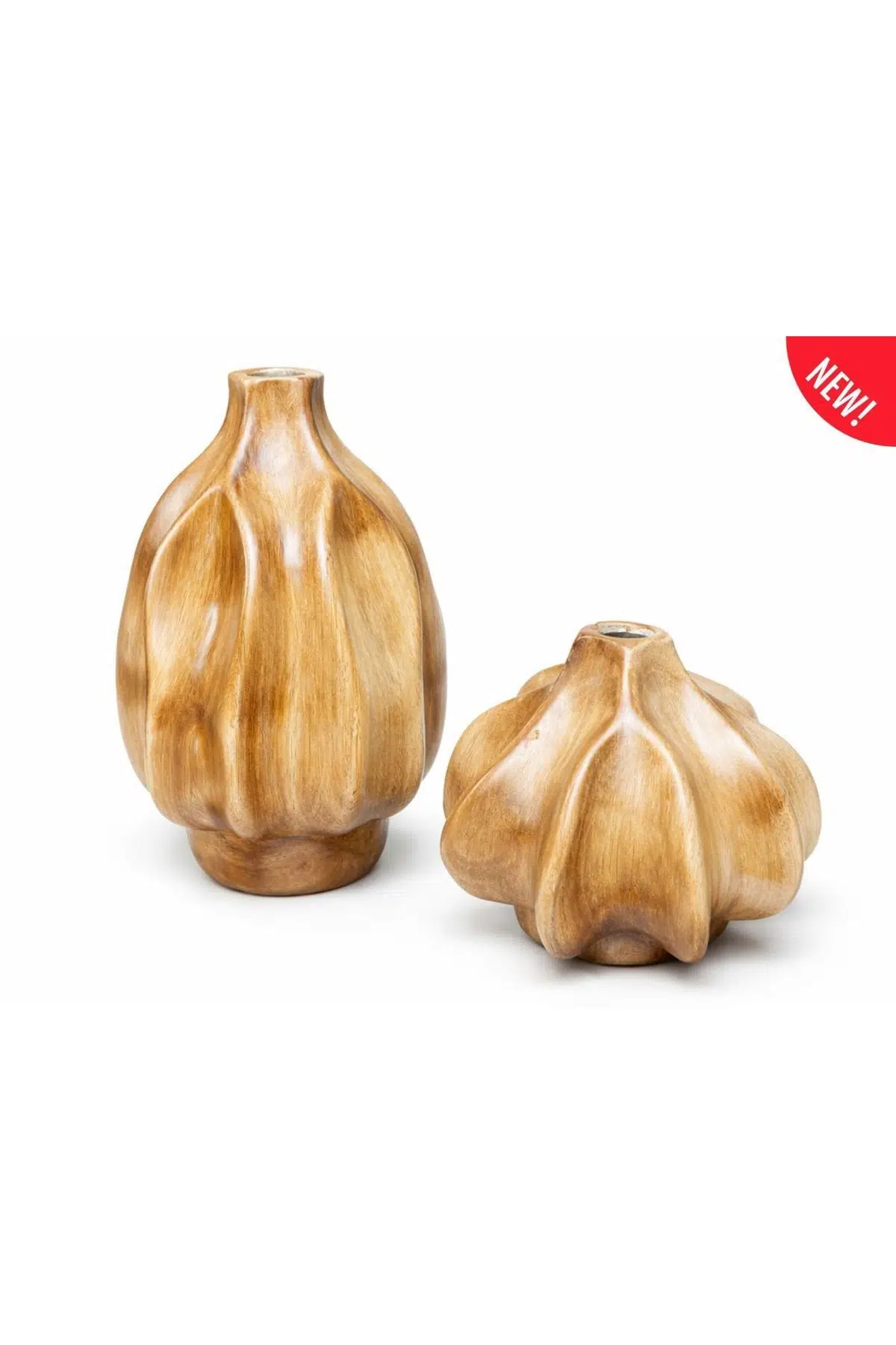 Setabianca Palermo 2li Vazo Seti Kahverengi 19*19*26 - 18*18*18cm